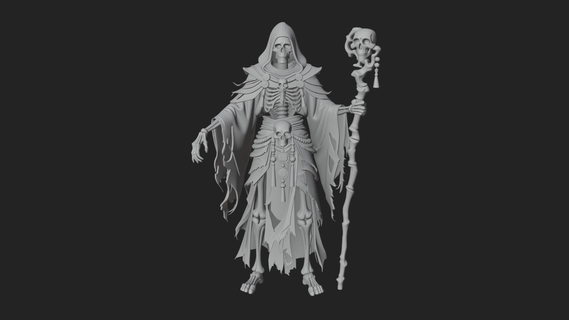 Skeleton Lich Statue Design 21 3D Print Model 3D Model