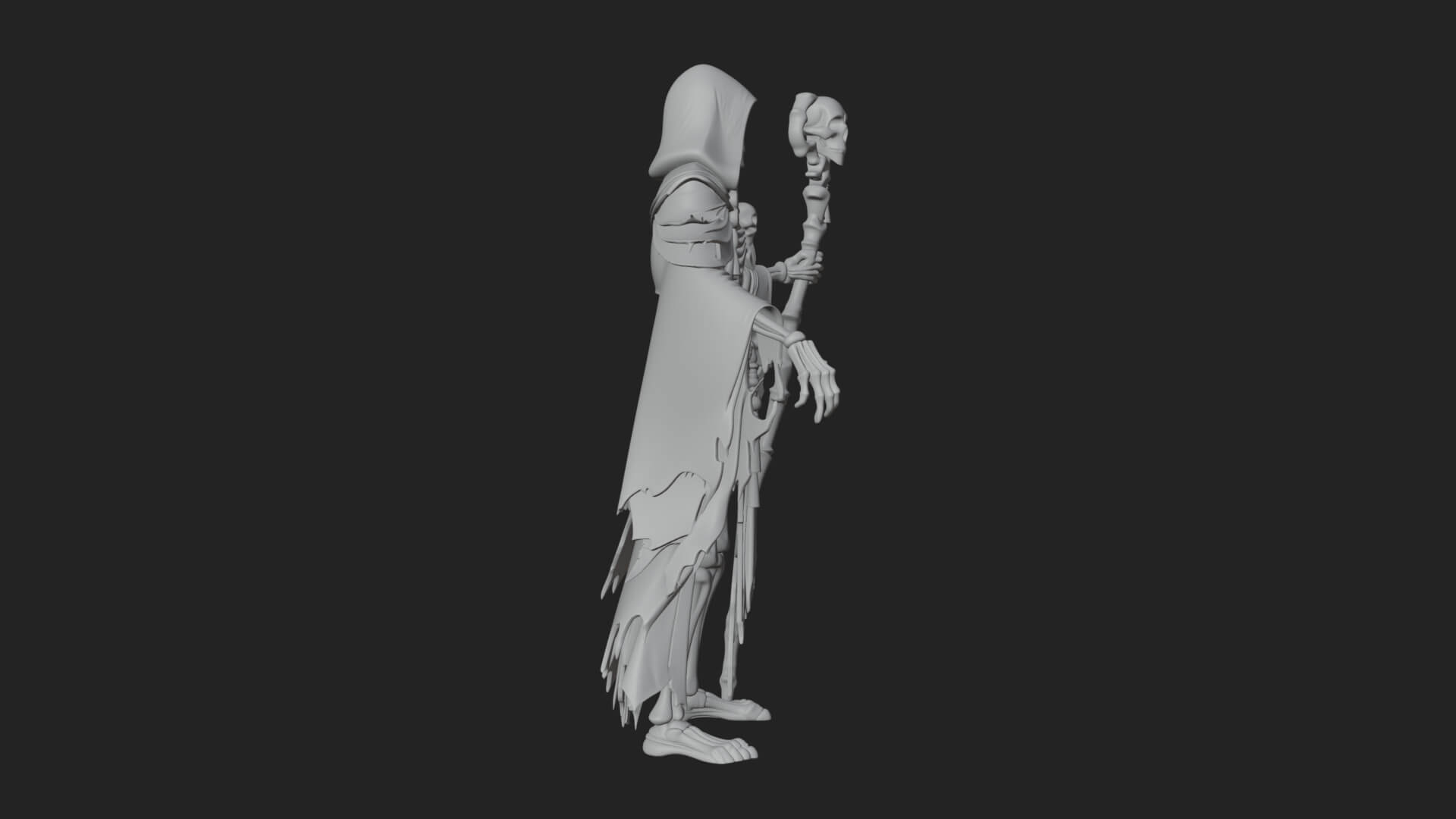 Skeleton Lich Statue Design 21 3D Print Model 3D Model