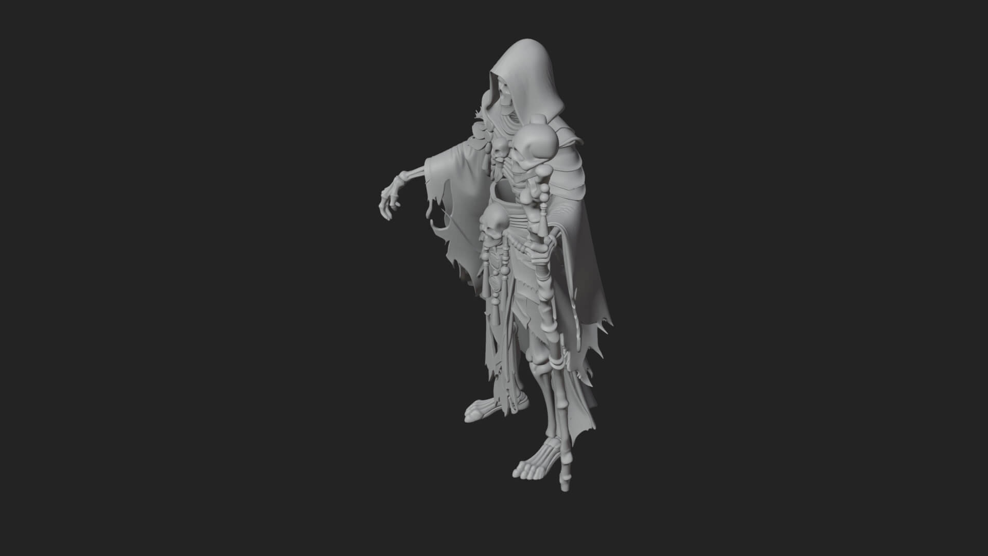Skeleton Lich Statue Design 21 3D Print Model 3D Model