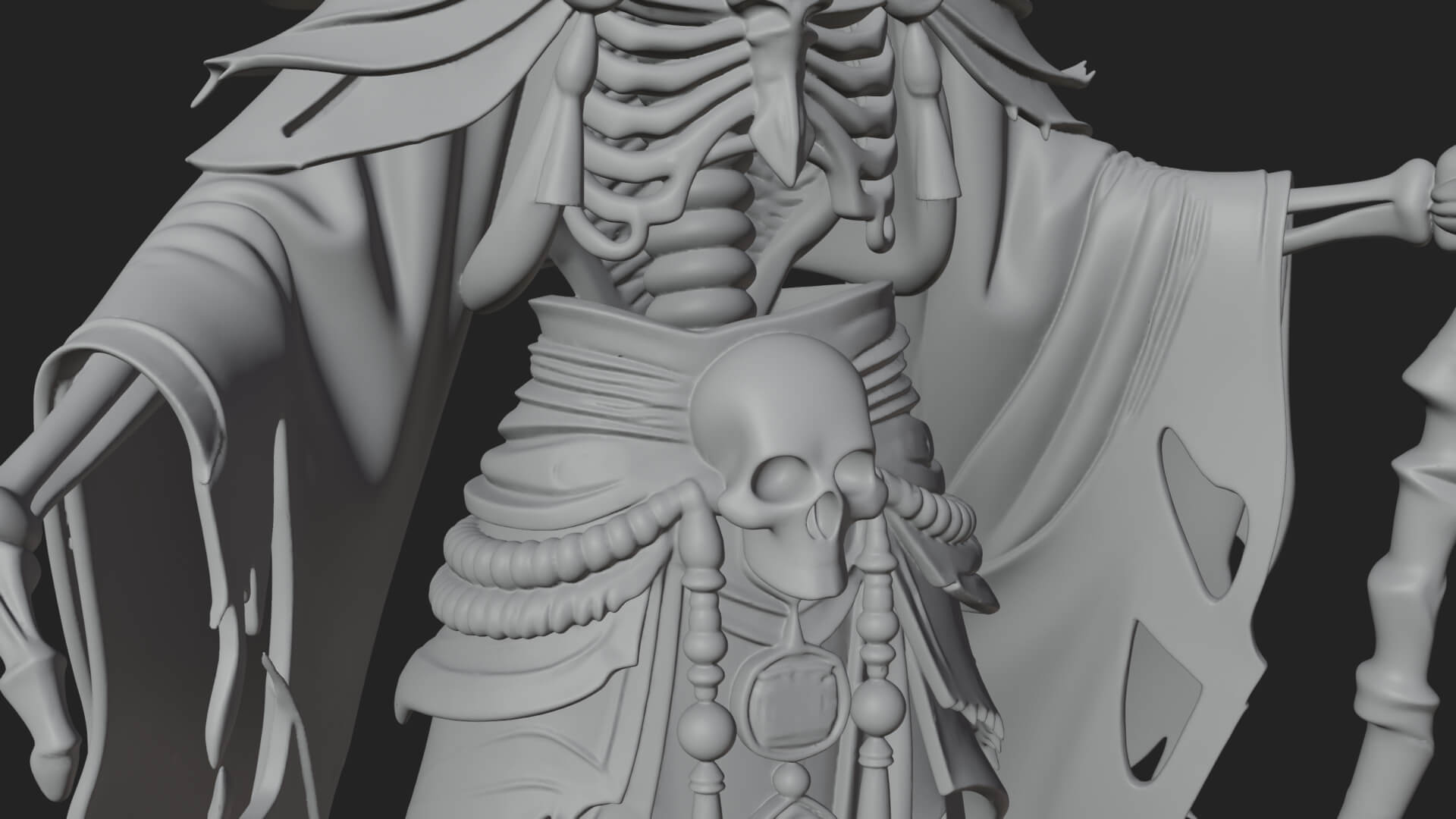 Skeleton Lich Statue Design 21 3D Print Model 3D Model