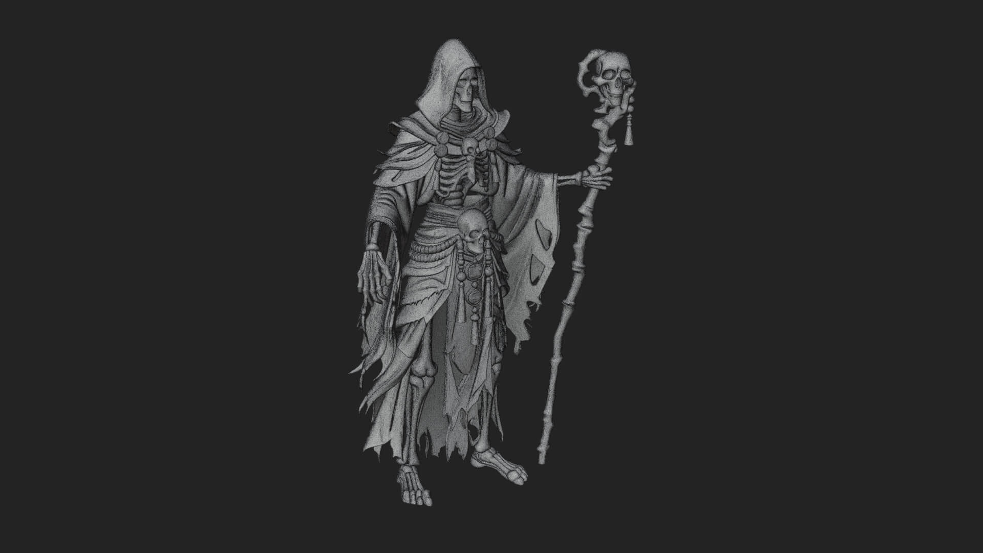 Skeleton Lich Statue Design 21 3D Print Model 3D Model