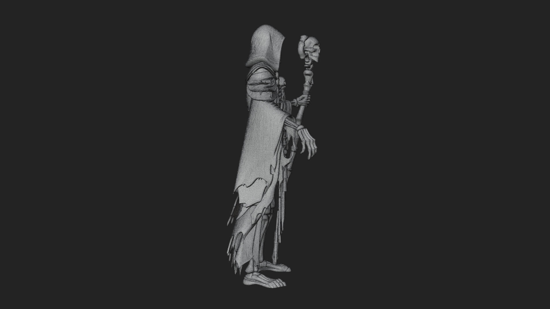Skeleton Lich Statue Design 21 3D Print Model 3D Model