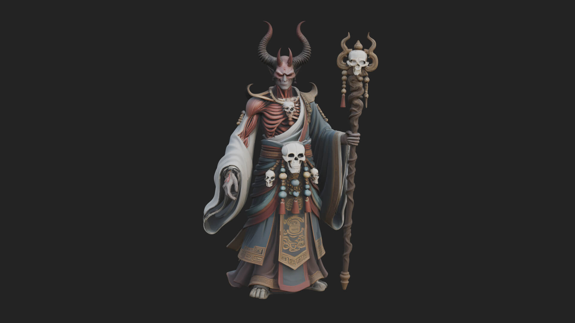 Skeleton Lich Statue Design 22 3D Print Model 3D Model