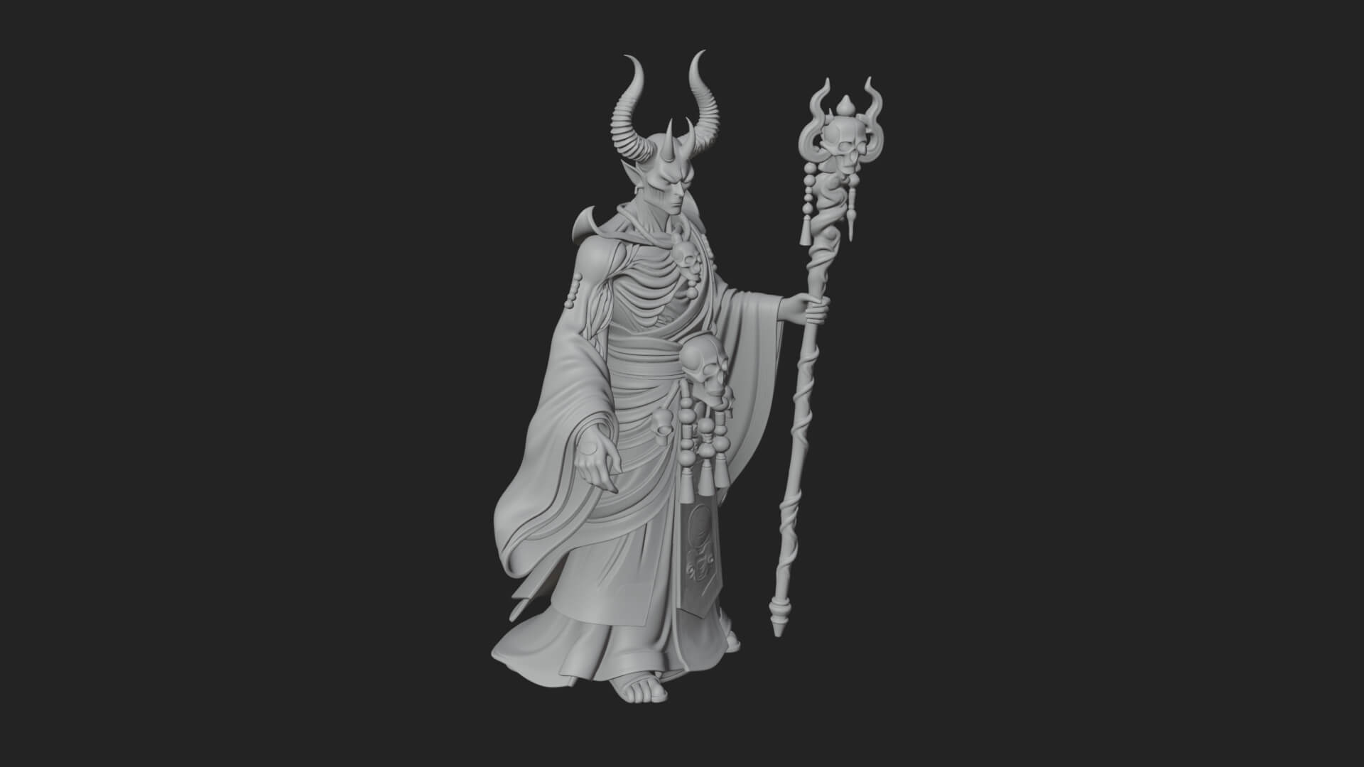 Skeleton Lich Statue Design 22 3D Print Model 3D Model