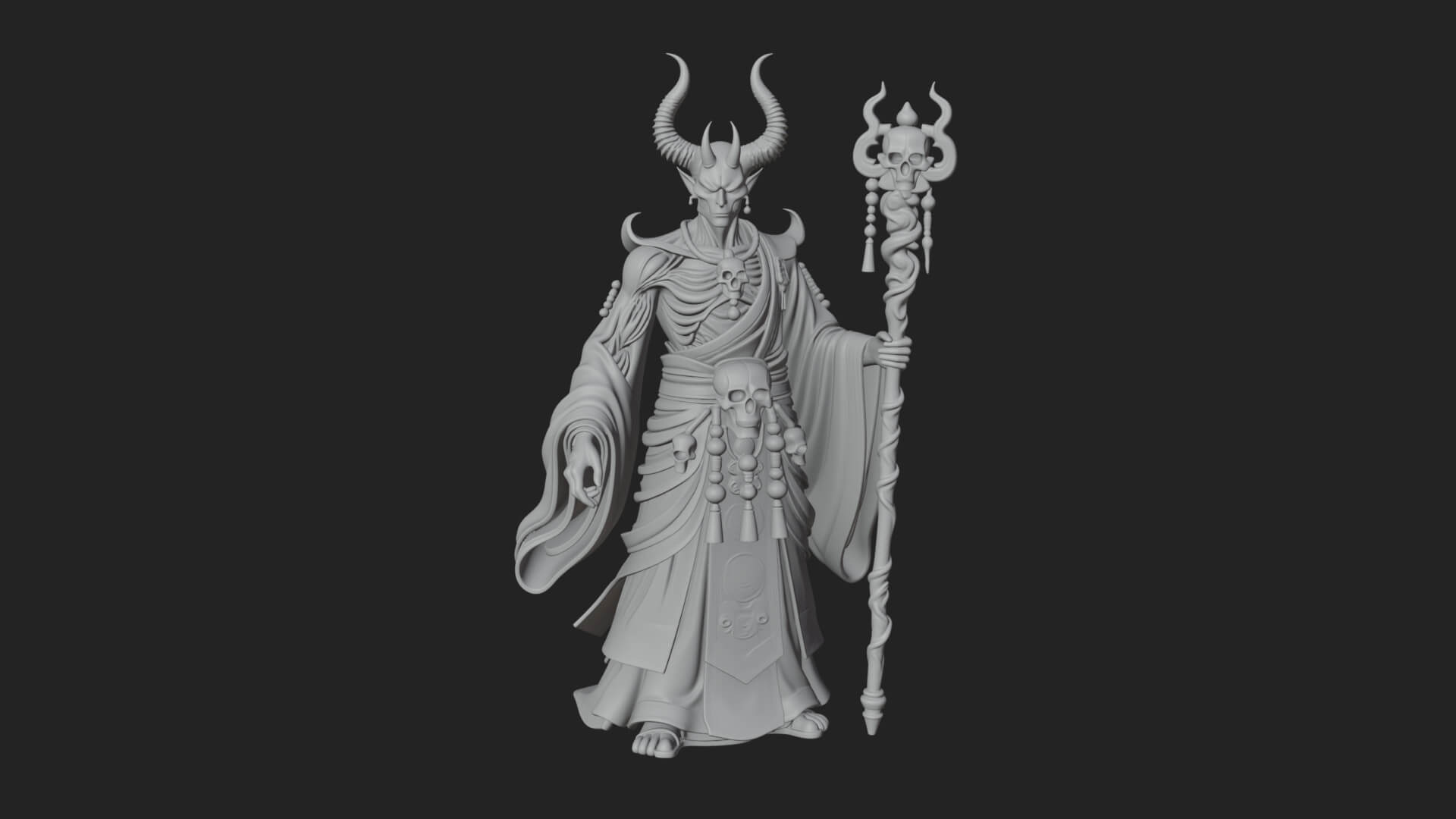 Skeleton Lich Statue Design 22 3D Print Model 3D Model