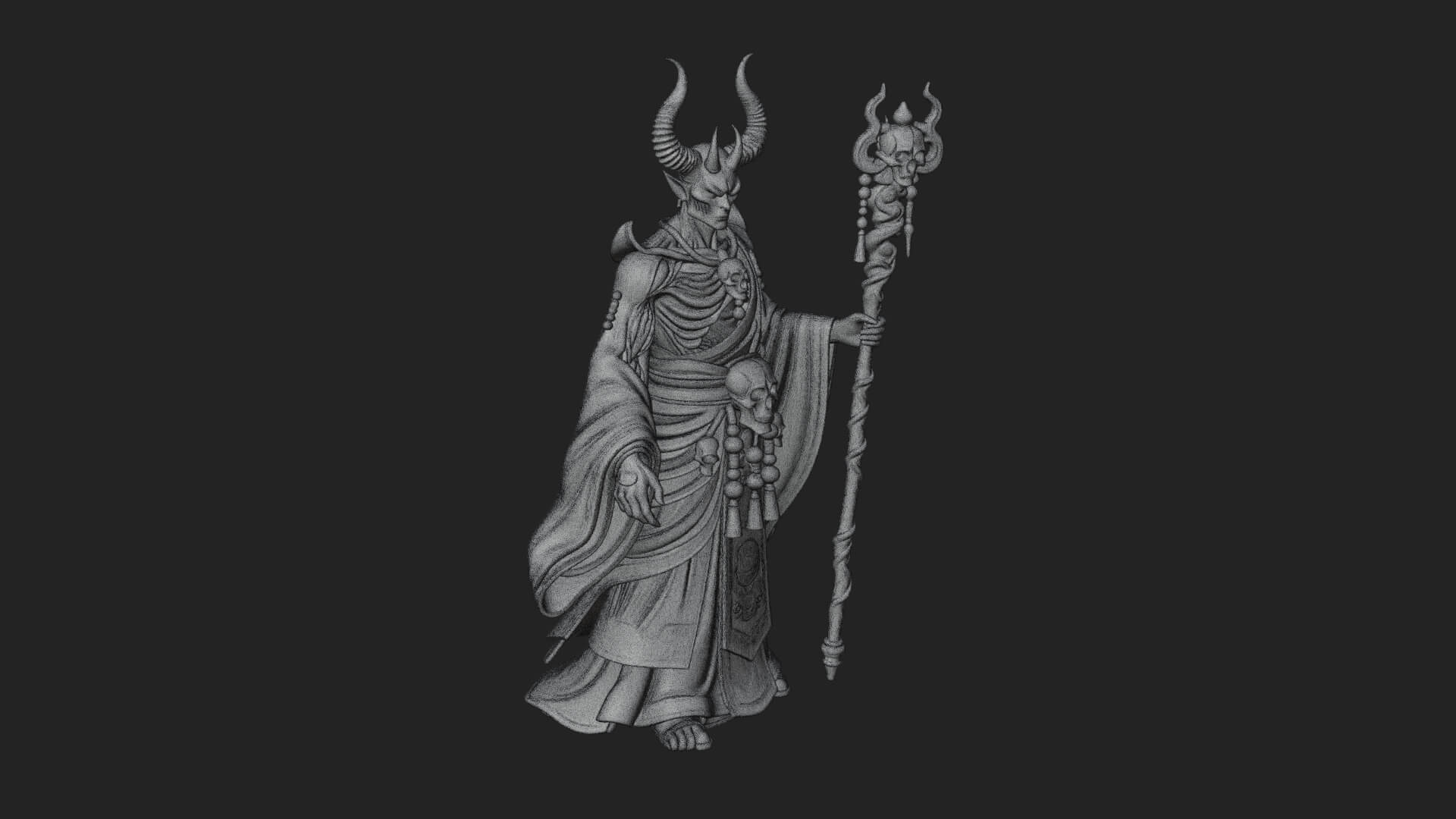 Skeleton Lich Statue Design 22 3D Print Model 3D Model