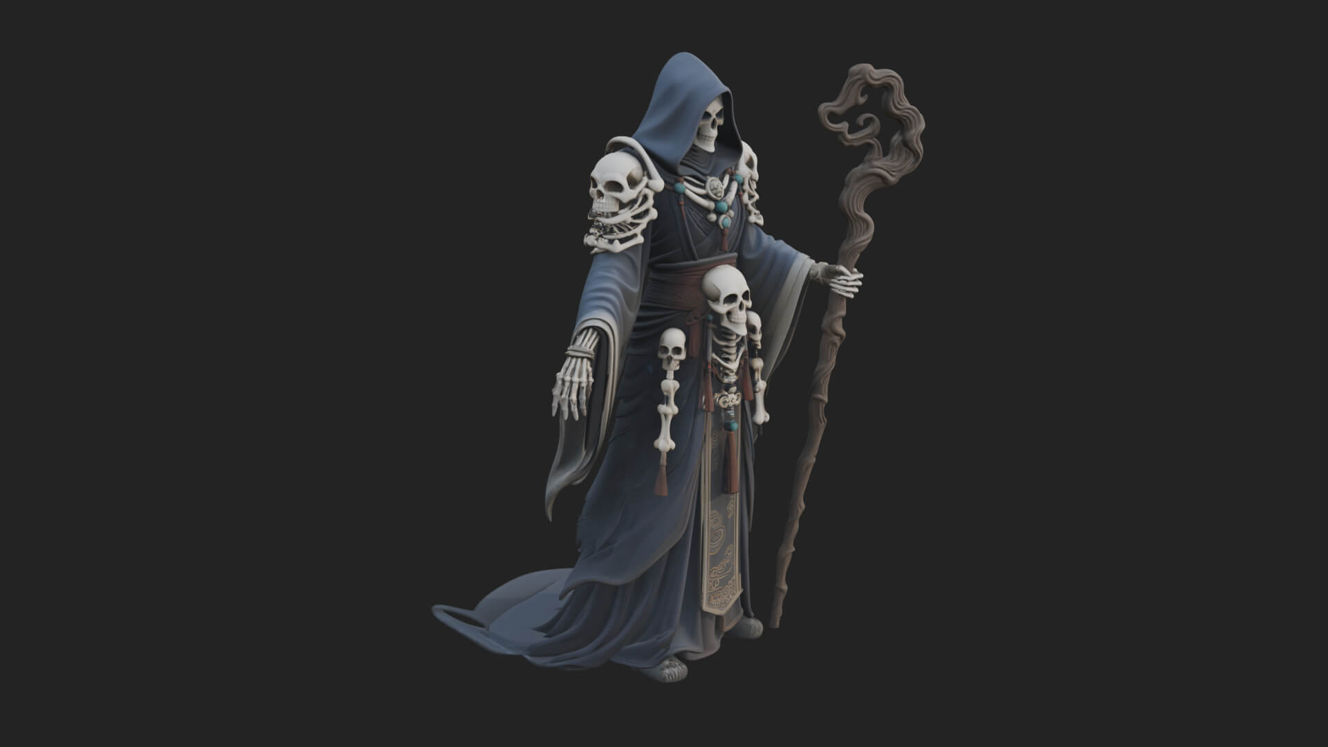 Skeleton Lich Statue Design 3 3D Print Model 3D Model