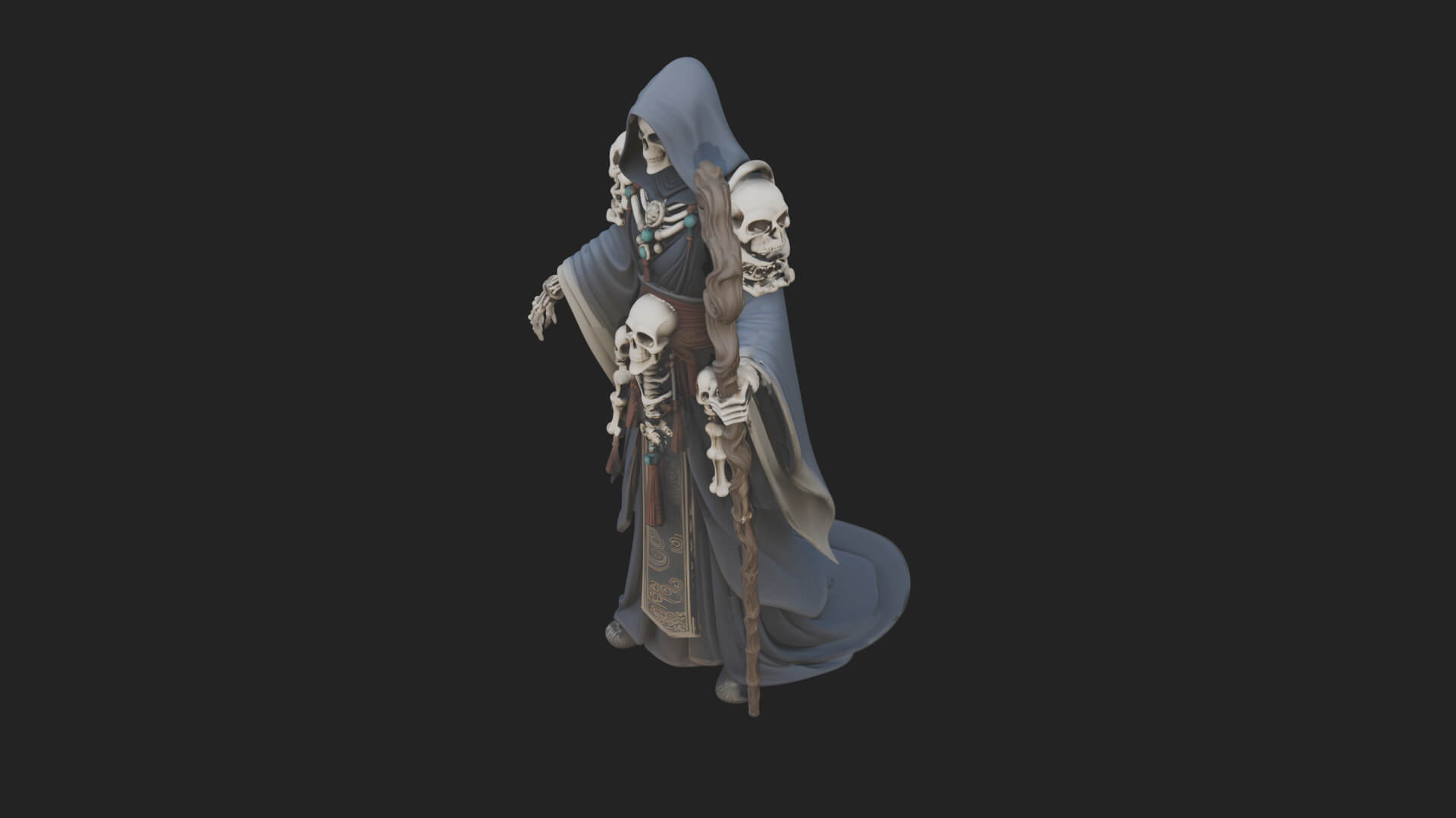 Skeleton Lich Statue Design 3 3D Print Model 3D Model