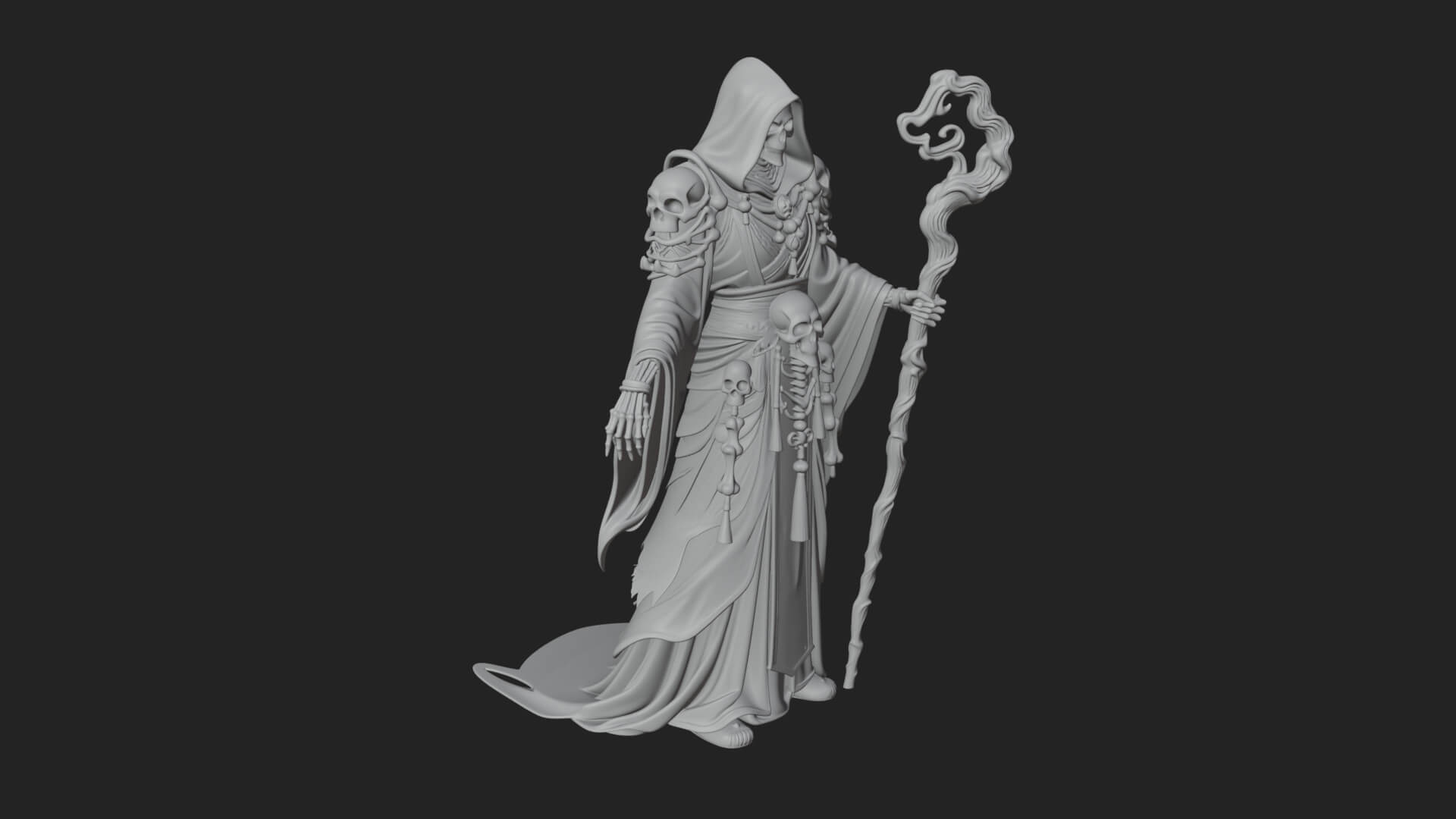 Skeleton Lich Statue Design 3 3D Print Model 3D Model