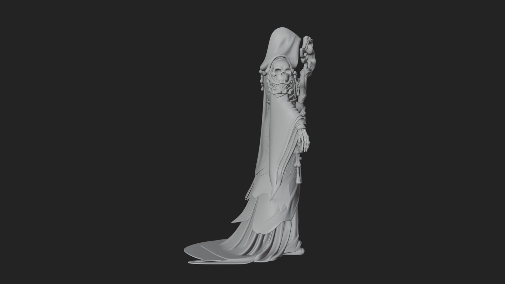 Skeleton Lich Statue Design 3 3D Print Model 3D Model