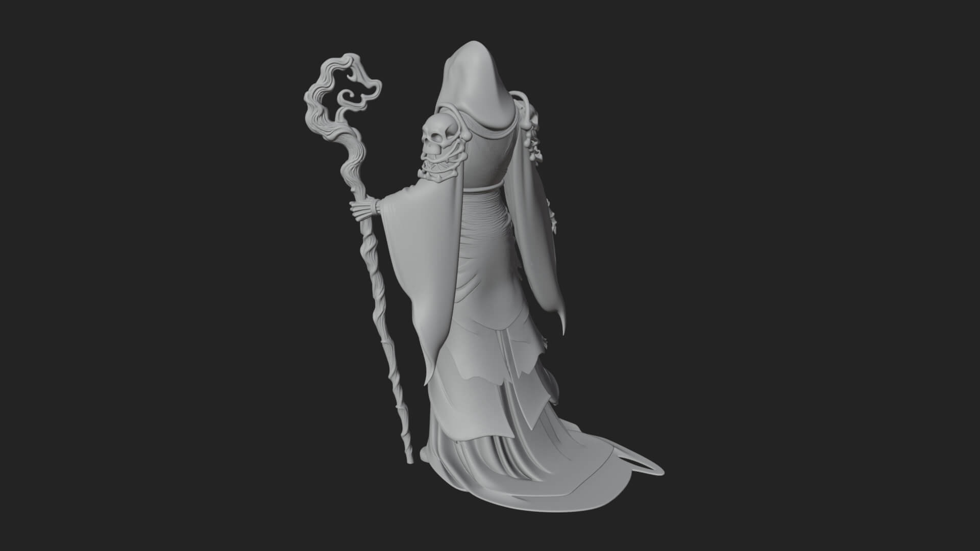 Skeleton Lich Statue Design 3 3D Print Model 3D Model