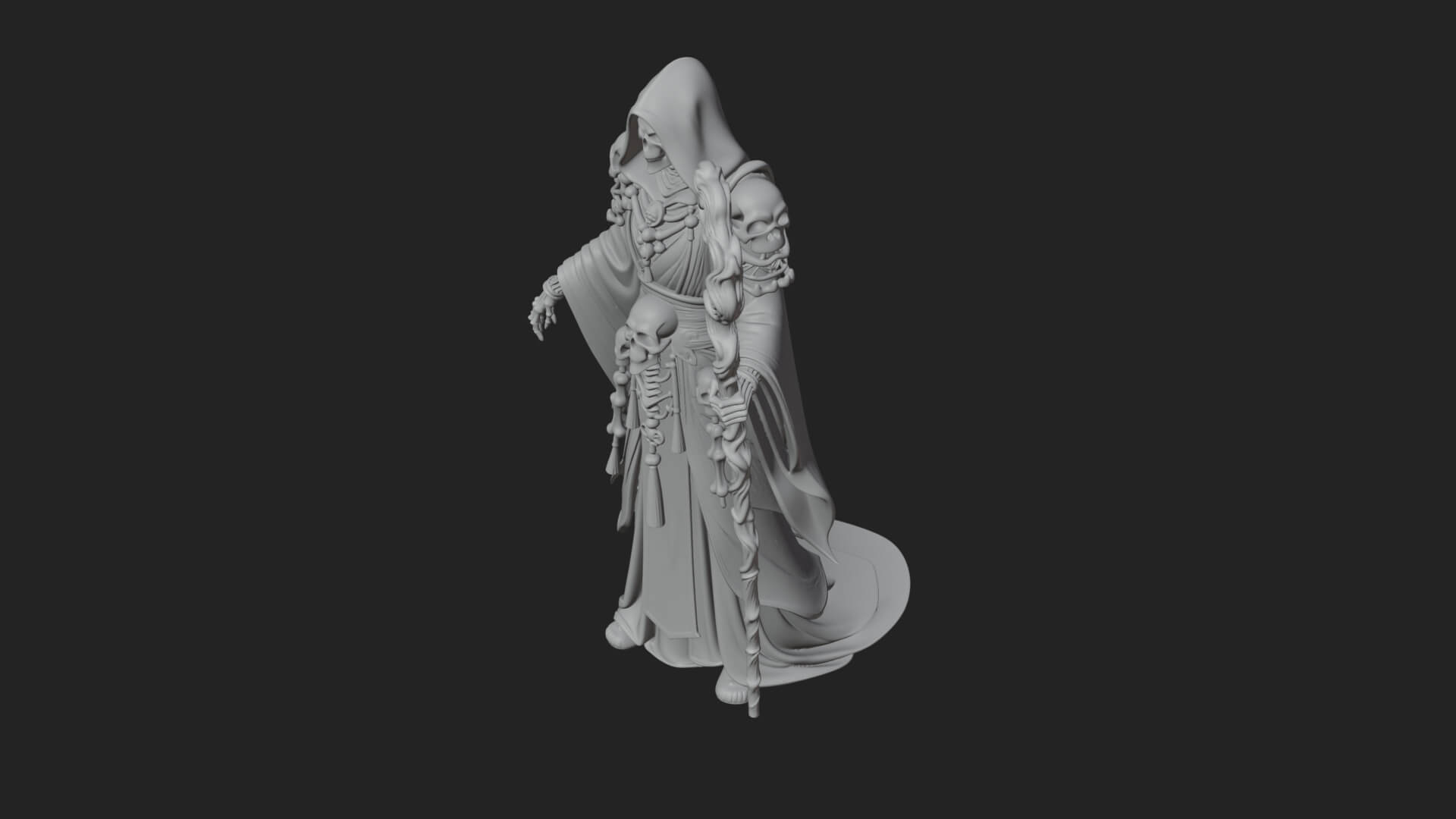 Skeleton Lich Statue Design 3 3D Print Model 3D Model