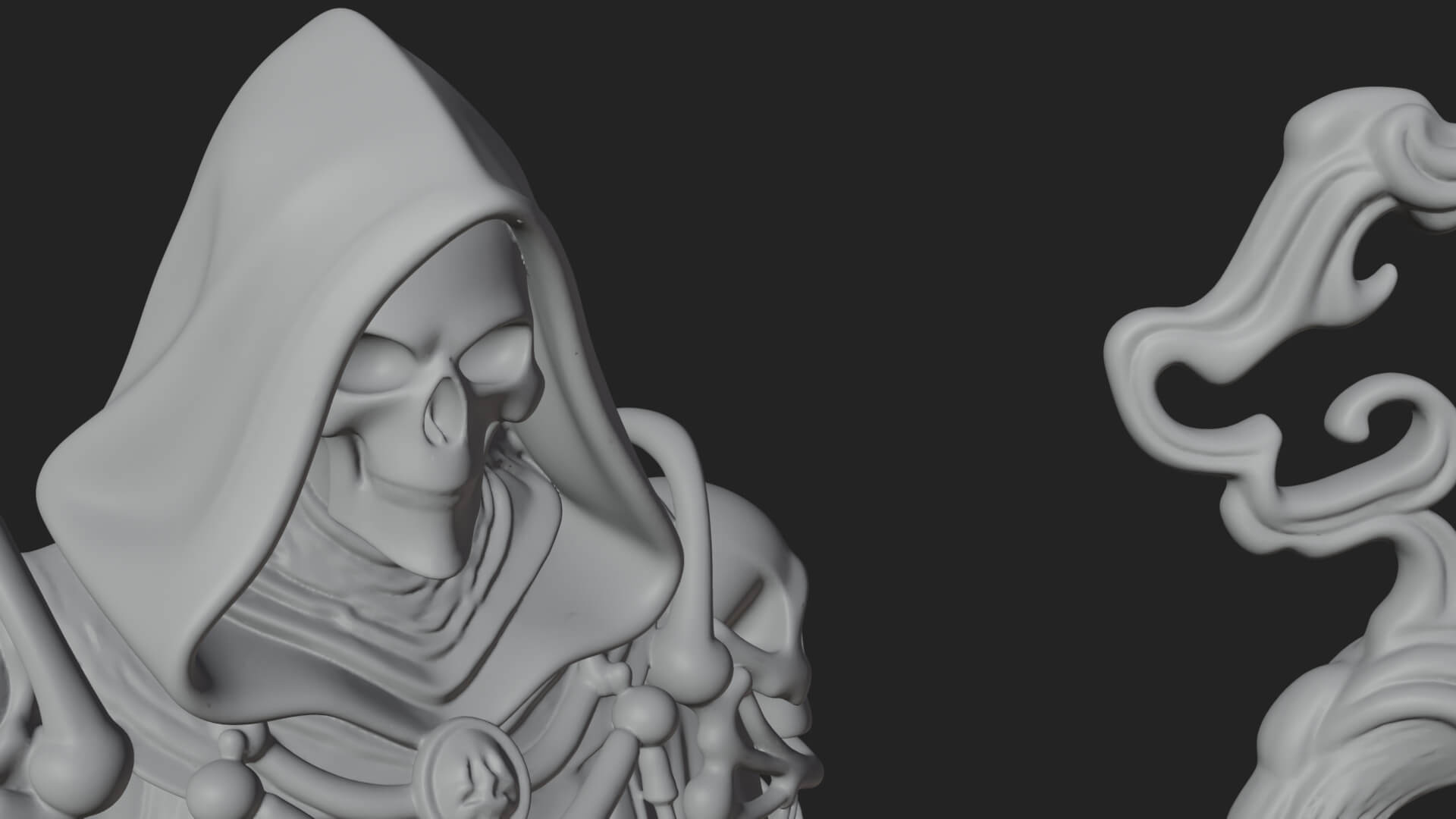 Skeleton Lich Statue Design 3 3D Print Model 3D Model