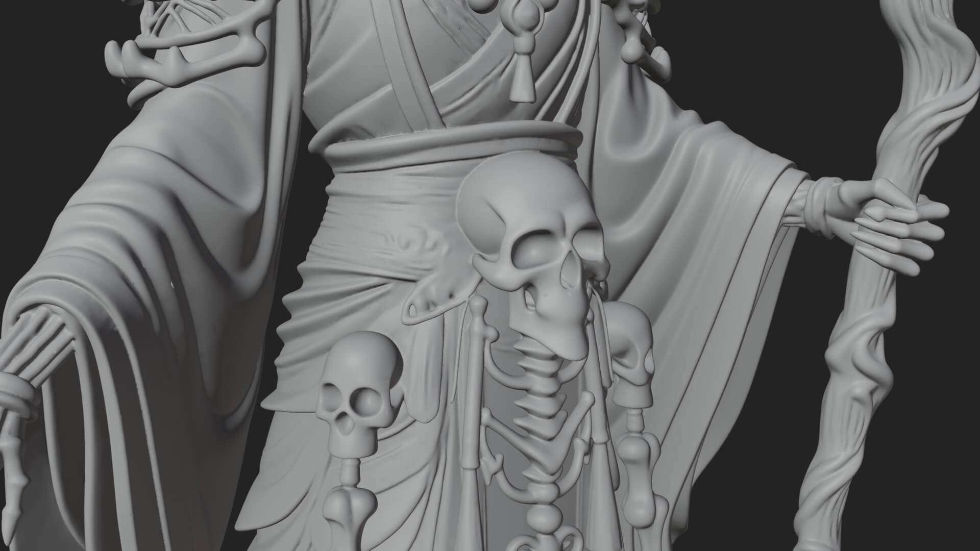 Skeleton Lich Statue Design 3 3D Print Model 3D Model
