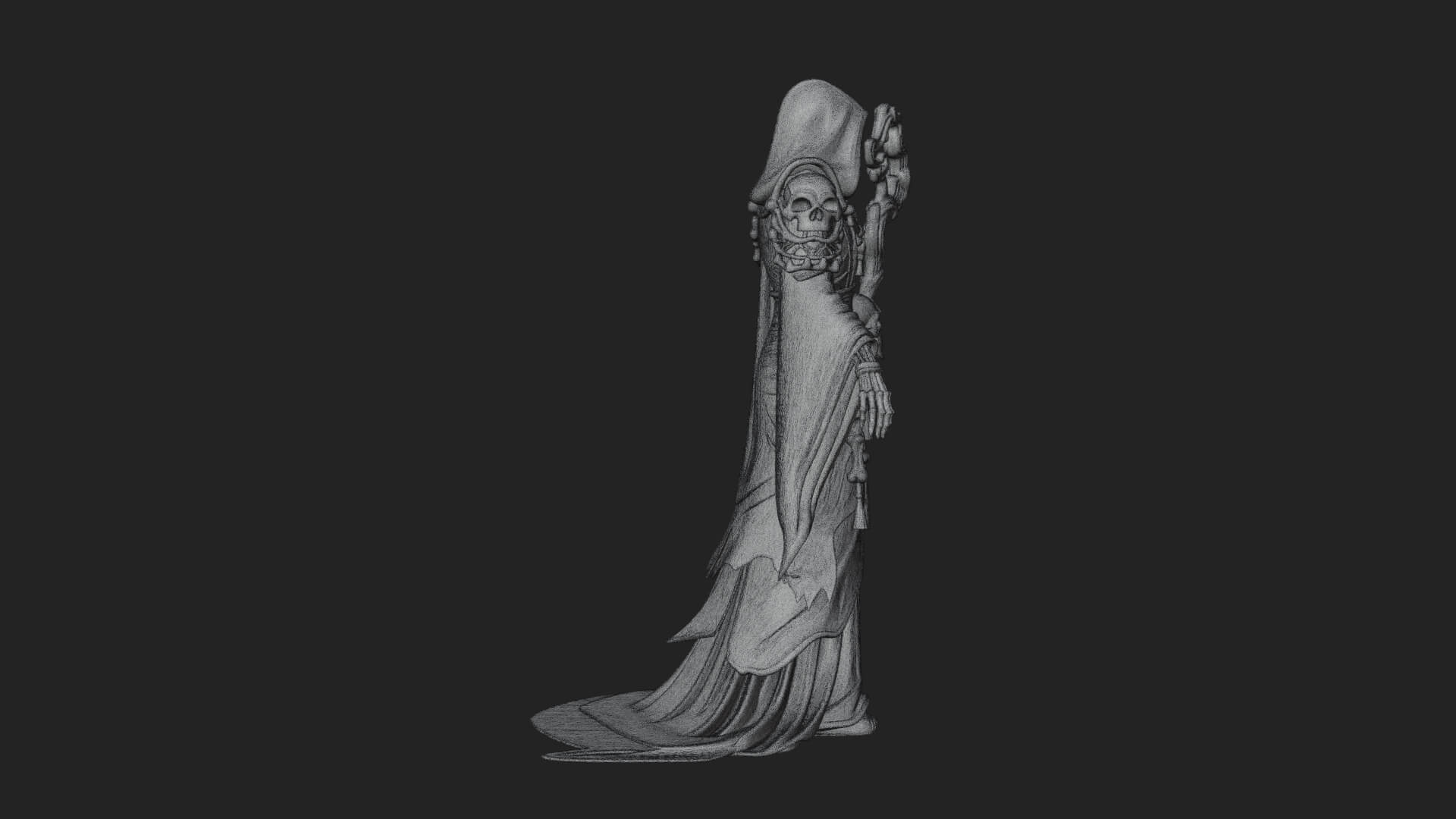 Skeleton Lich Statue Design 3 3D Print Model 3D Model