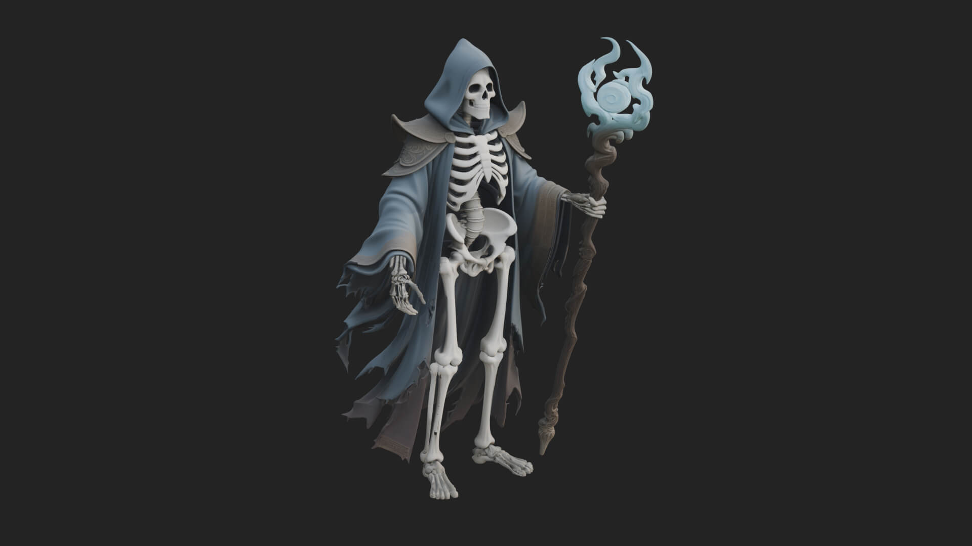 Skeleton Lich Statue Design 4 3D Print Model 3D Model
