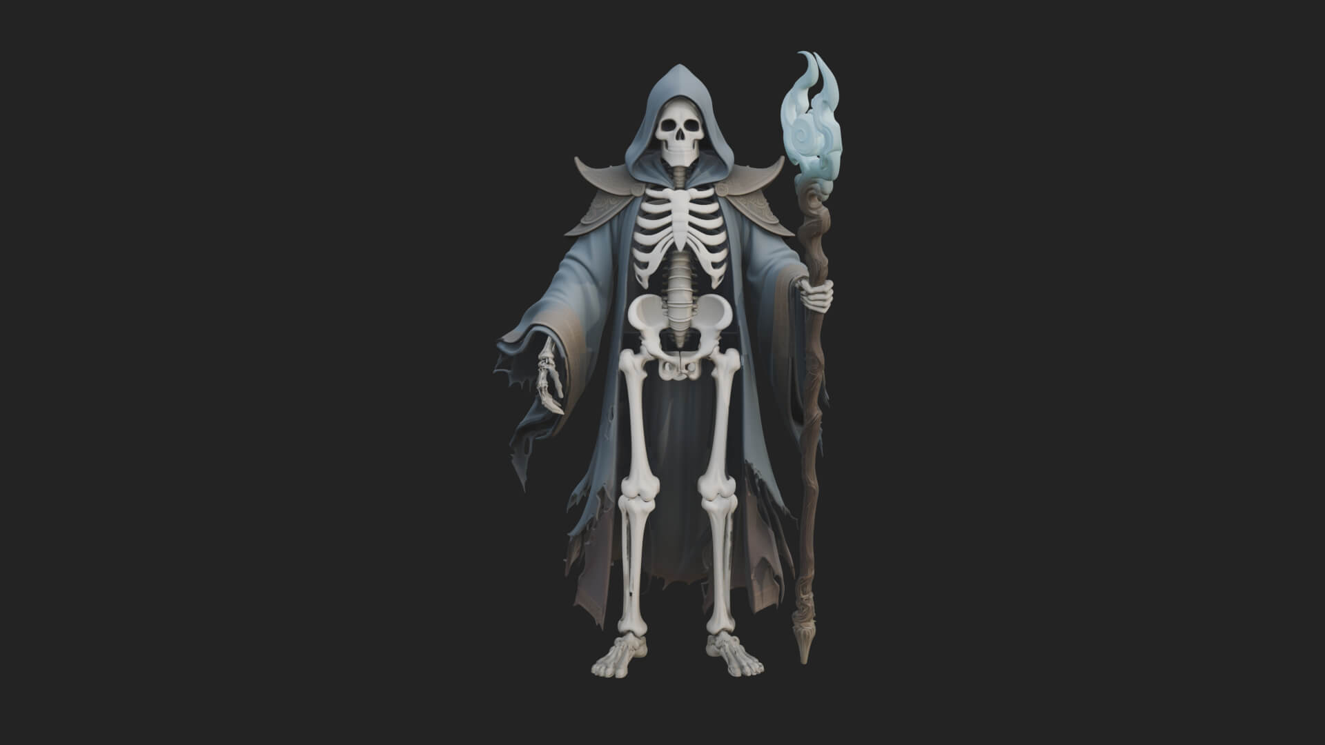 Skeleton Lich Statue Design 4 3D Print Model 3D Model