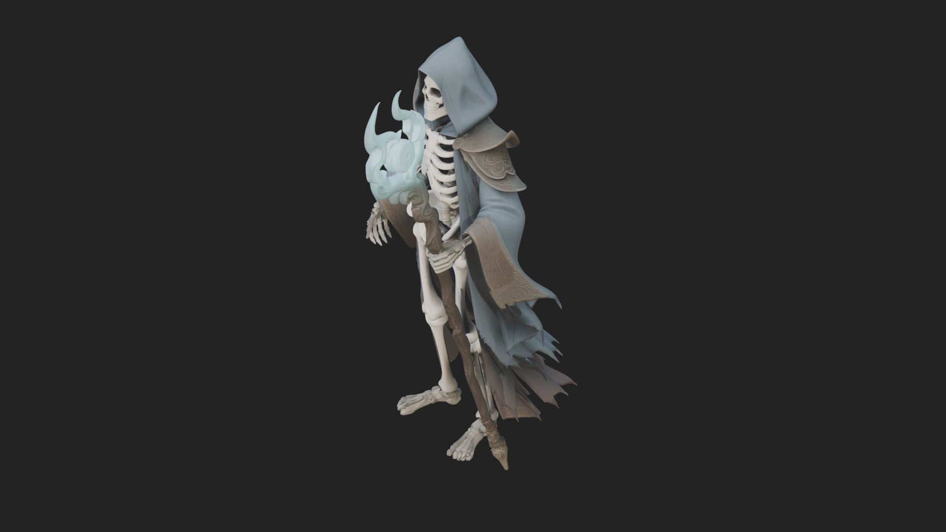 Skeleton Lich Statue Design 4 3D Print Model 3D Model