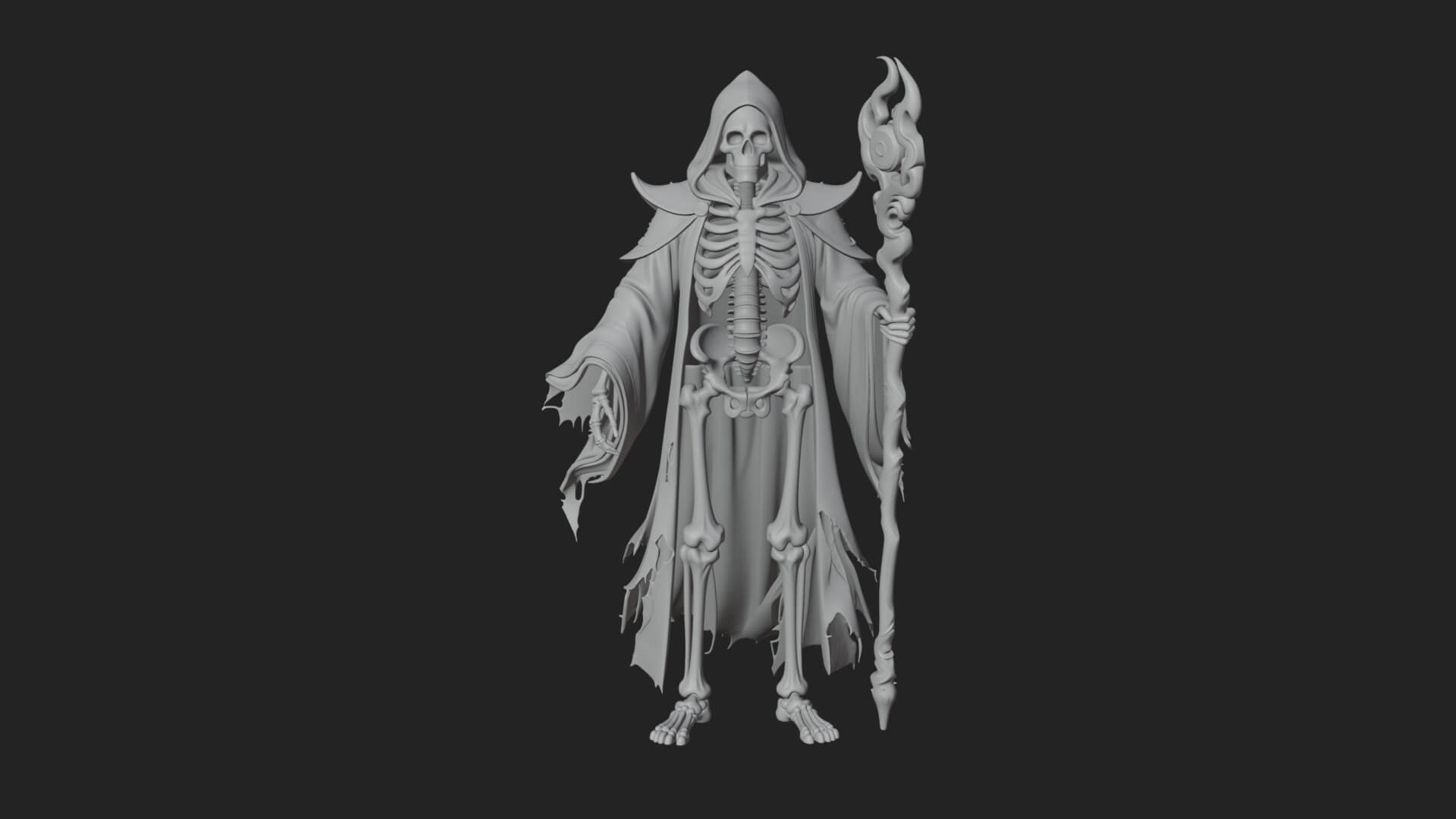 Skeleton Lich Statue Design 4 3D Print Model 3D Model