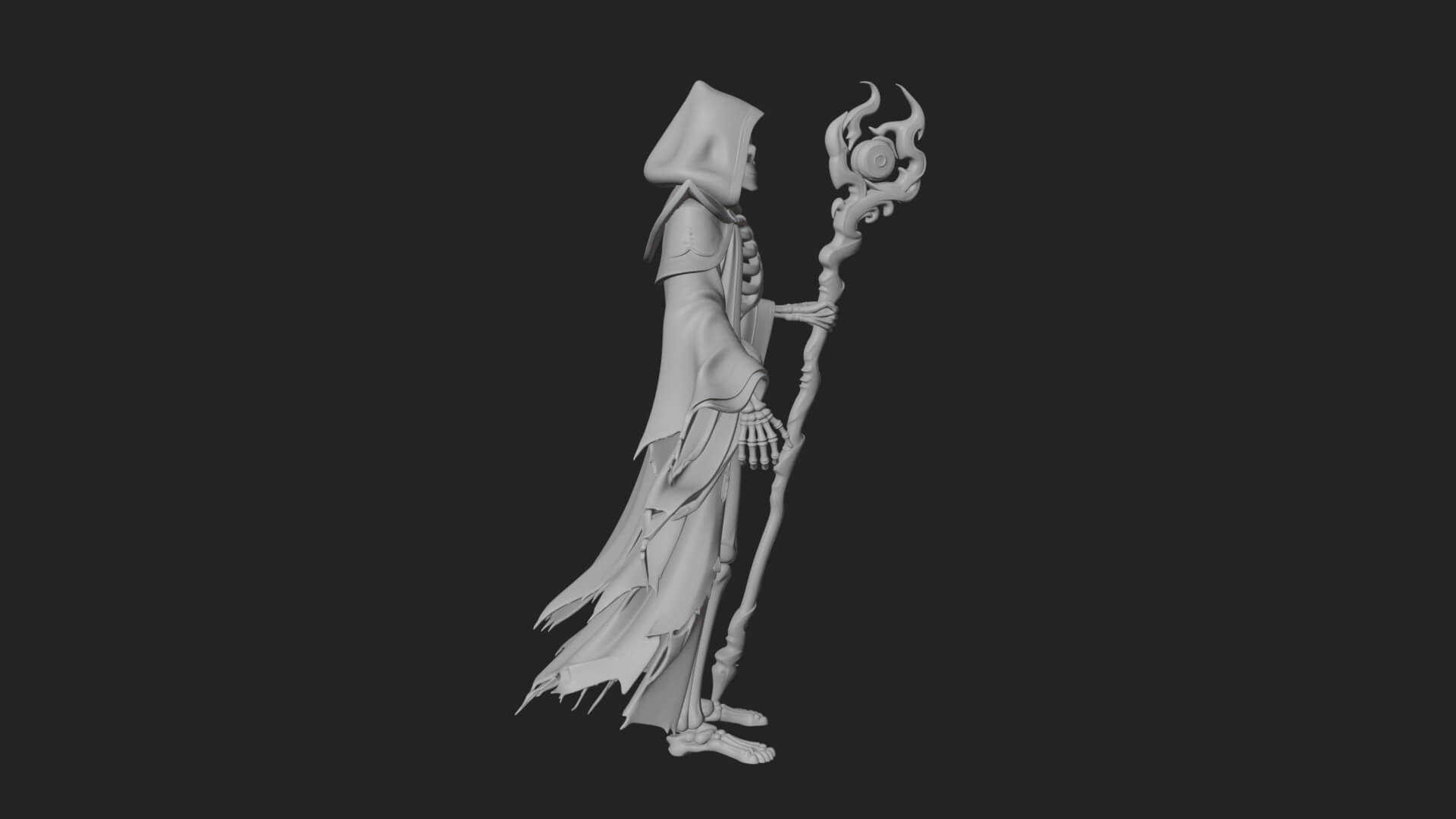 Skeleton Lich Statue Design 4 3D Print Model 3D Model