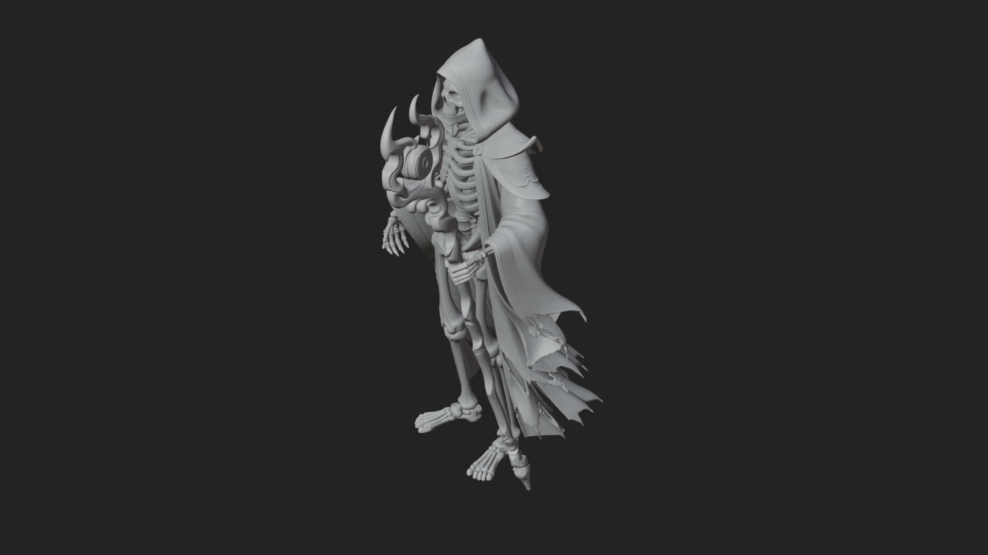 Skeleton Lich Statue Design 4 3D Print Model 3D Model
