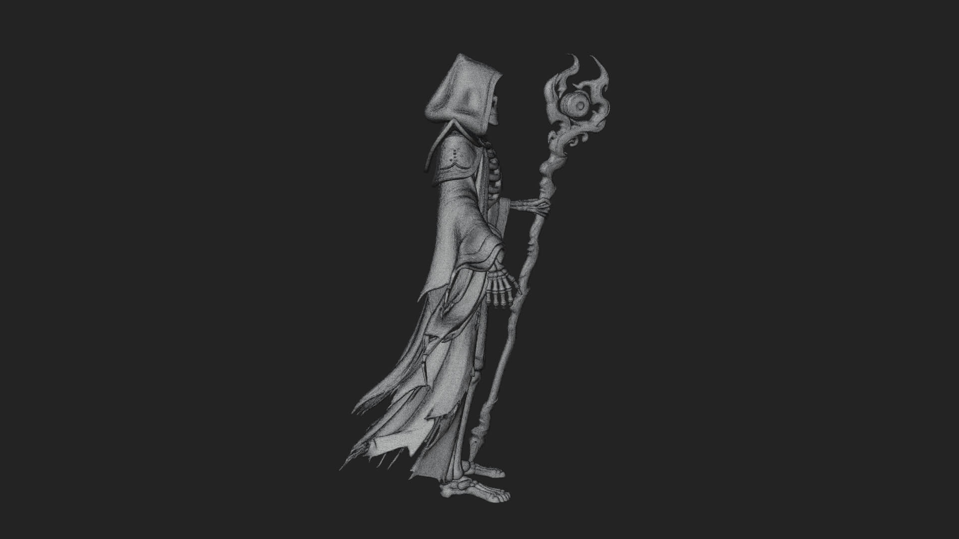 Skeleton Lich Statue Design 4 3D Print Model 3D Model