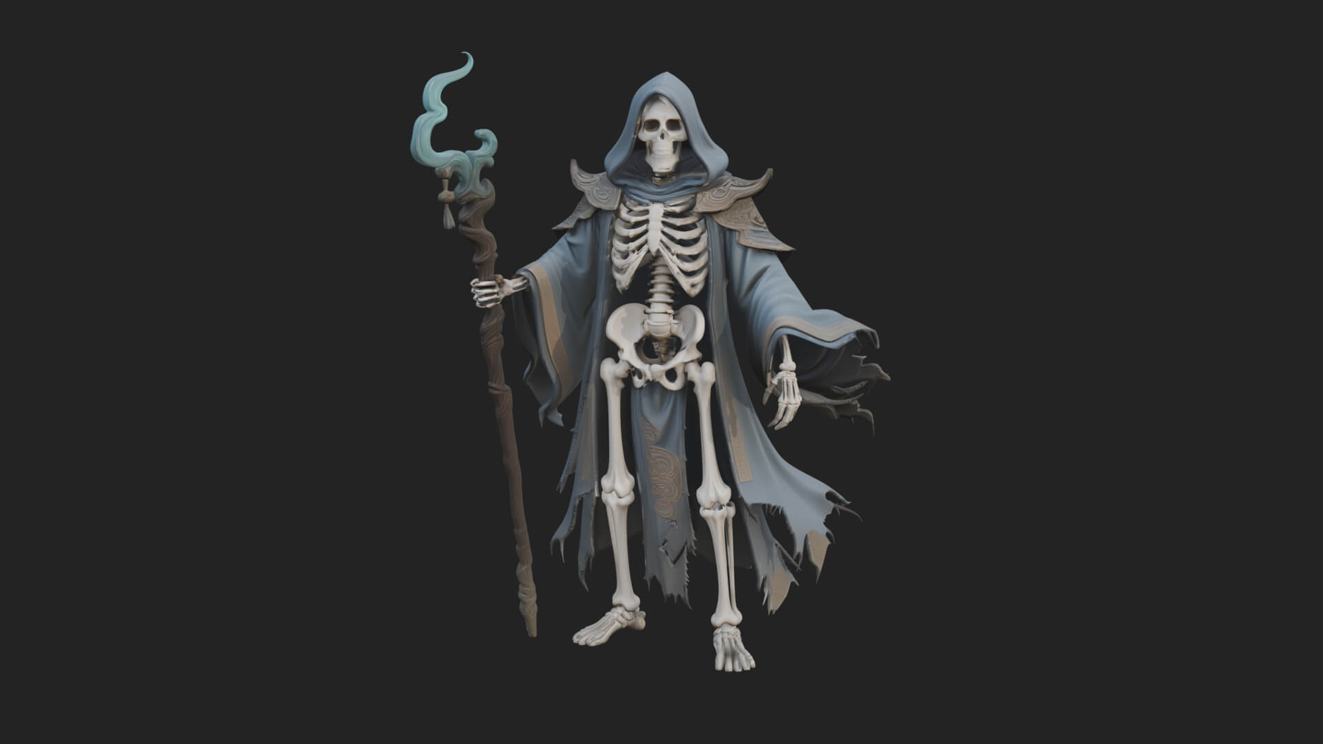 Skeleton Lich Statue Design 5 3D Print Model 3D Model