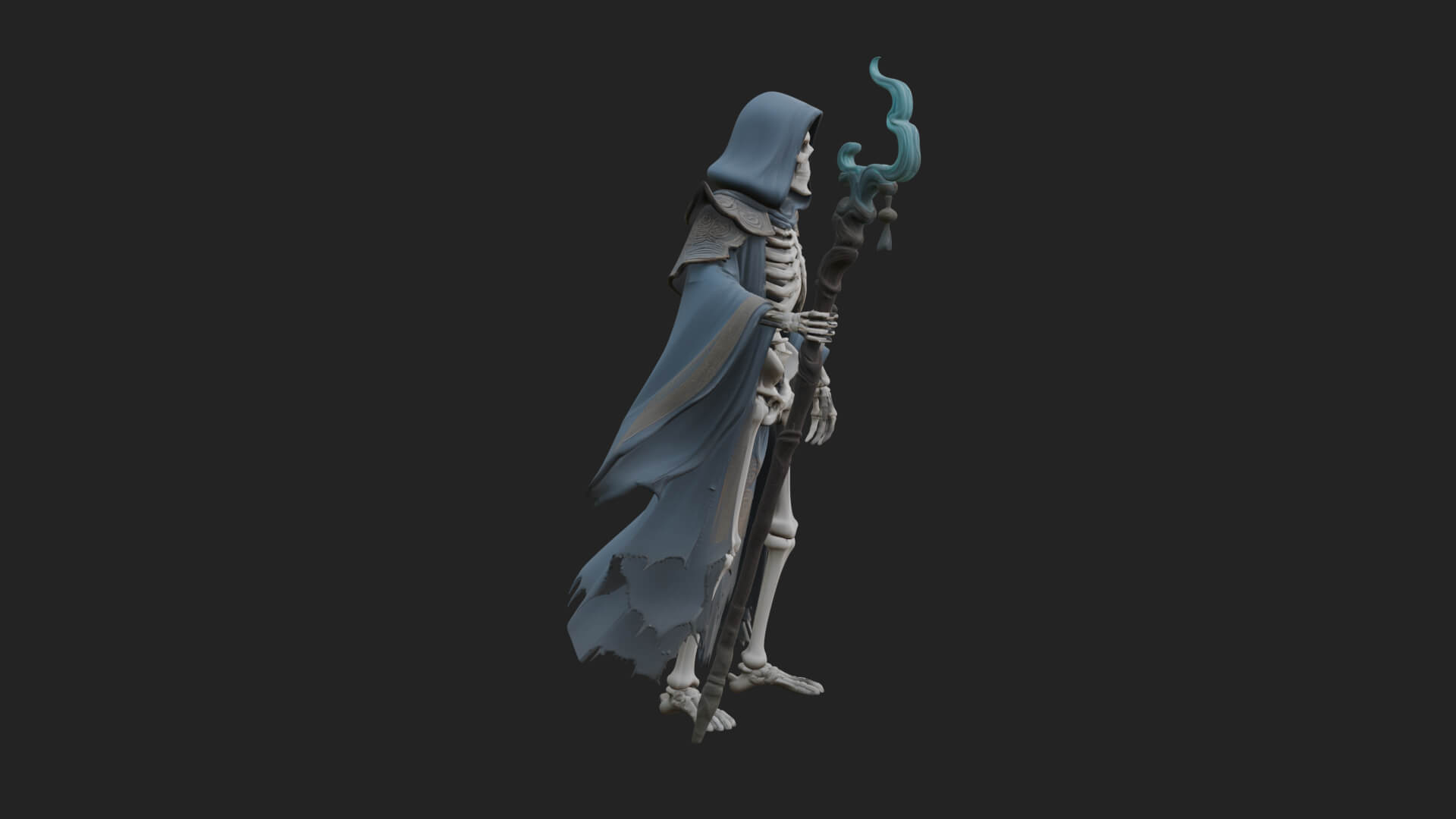 Skeleton Lich Statue Design 5 3D Print Model 3D Model