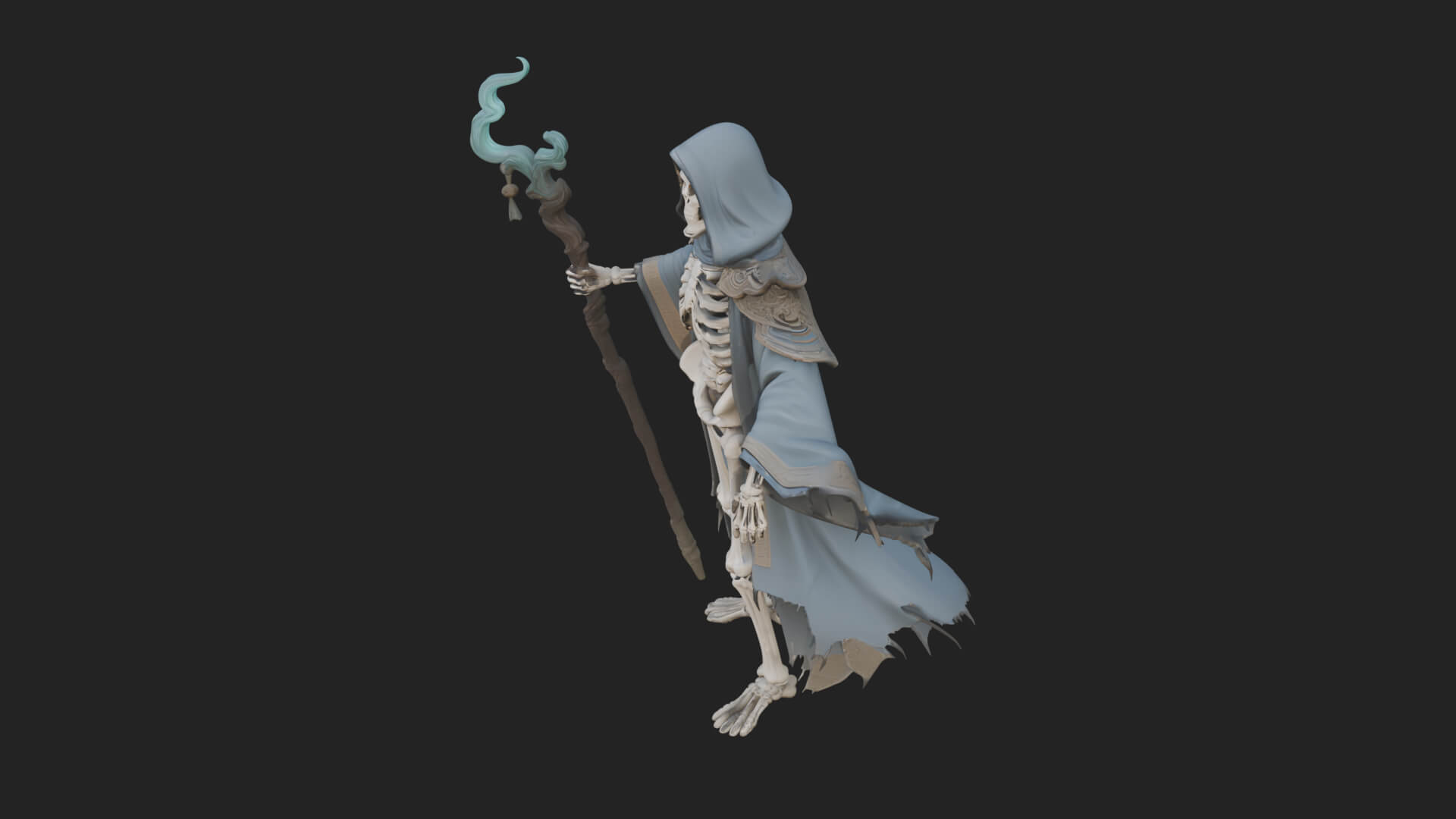 Skeleton Lich Statue Design 5 3D Print Model 3D Model