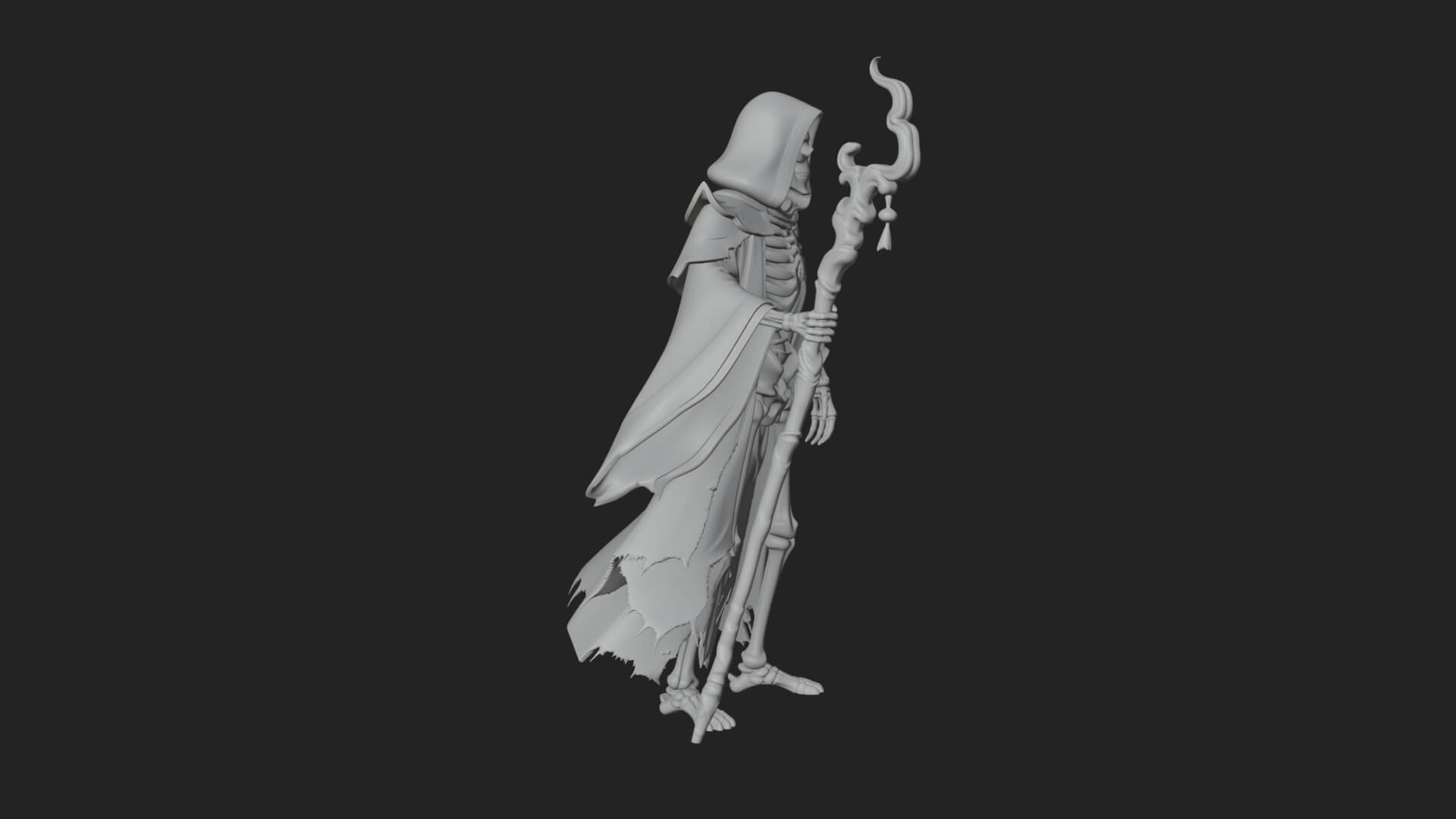 Skeleton Lich Statue Design 5 3D Print Model 3D Model