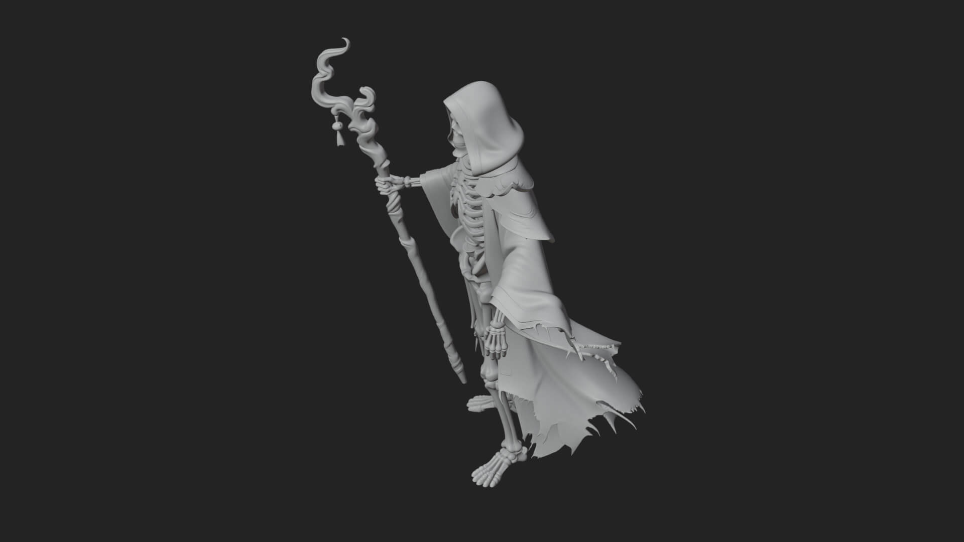 Skeleton Lich Statue Design 5 3D Print Model 3D Model