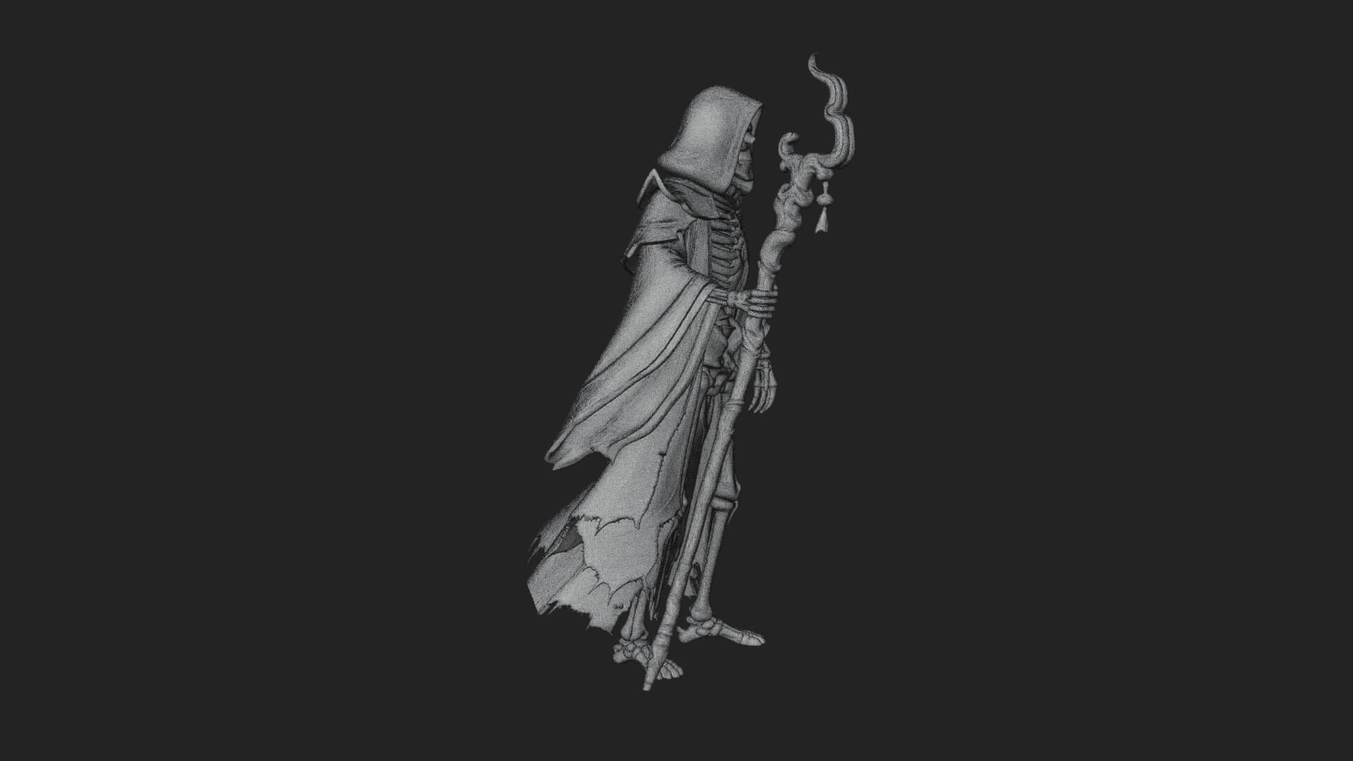 Skeleton Lich Statue Design 5 3D Print Model 3D Model