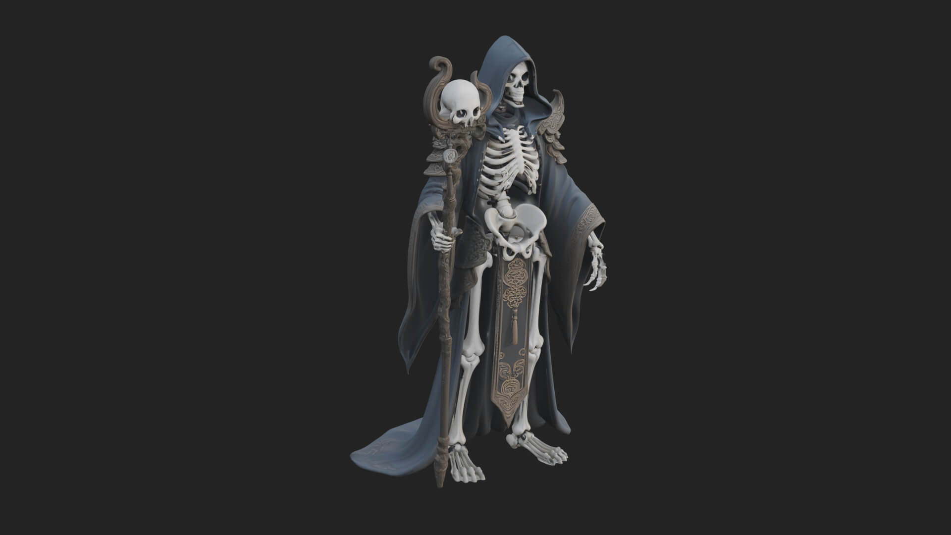 Skeleton Lich Statue Design 6 3D Print Model 3D Model
