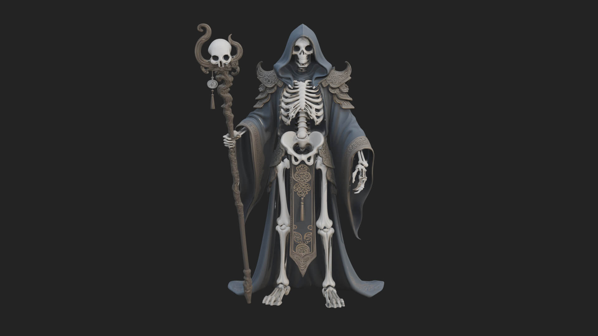 Skeleton Lich Statue Design 6 3D Print Model 3D Model