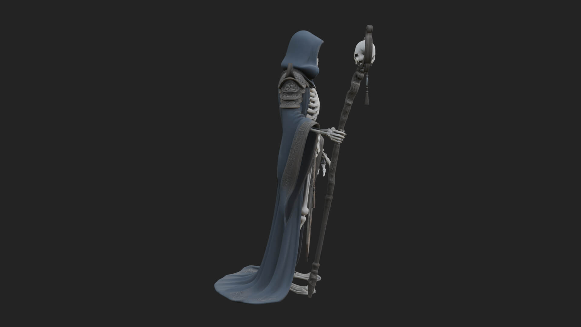 Skeleton Lich Statue Design 6 3D Print Model 3D Model