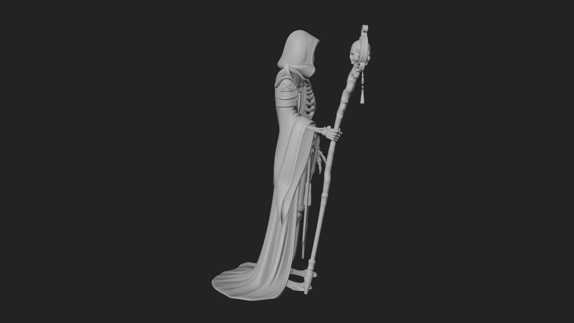 Skeleton Lich Statue Design 6 3D Print Model 3D Model