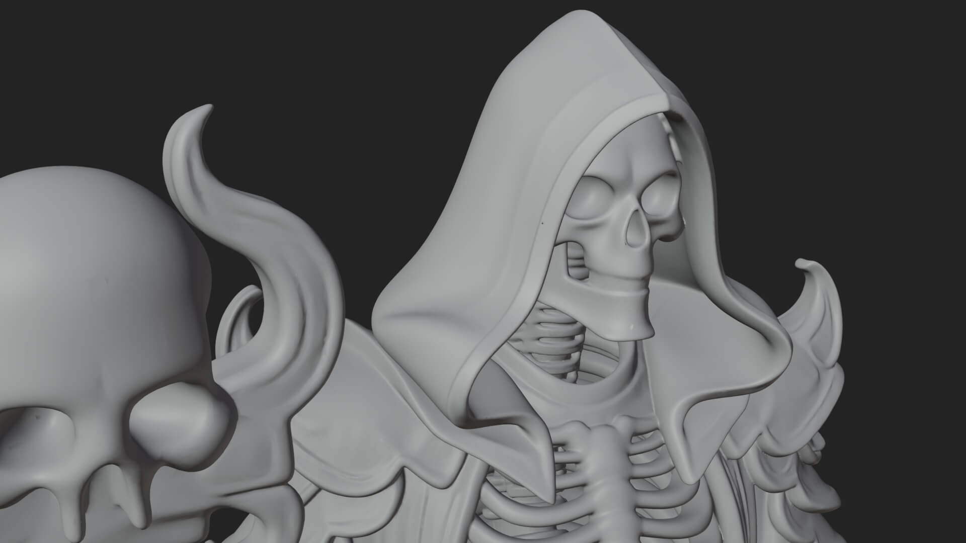 Skeleton Lich Statue Design 6 3D Print Model 3D Model