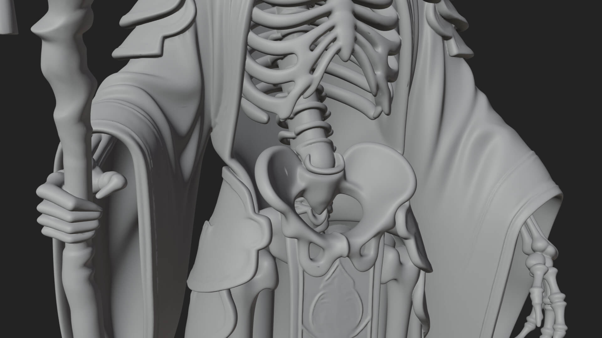 Skeleton Lich Statue Design 6 3D Print Model 3D Model