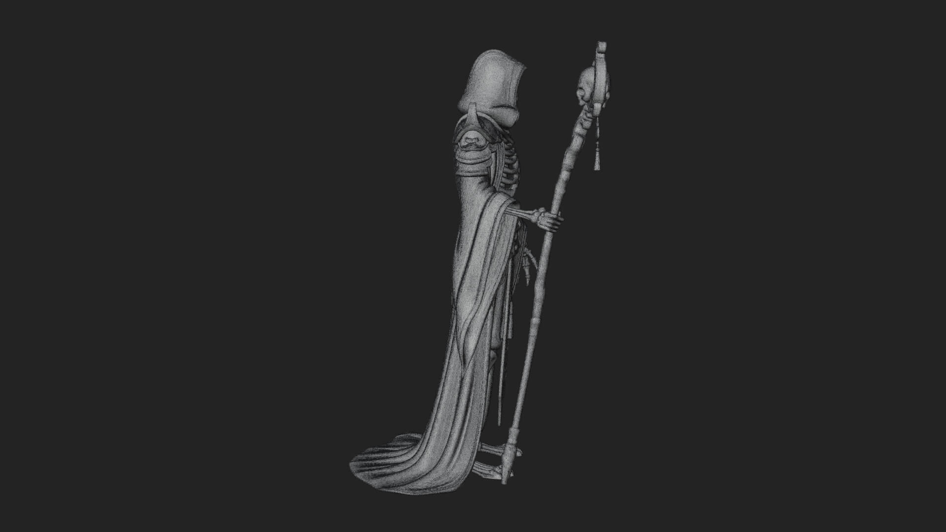 Skeleton Lich Statue Design 6 3D Print Model 3D Model