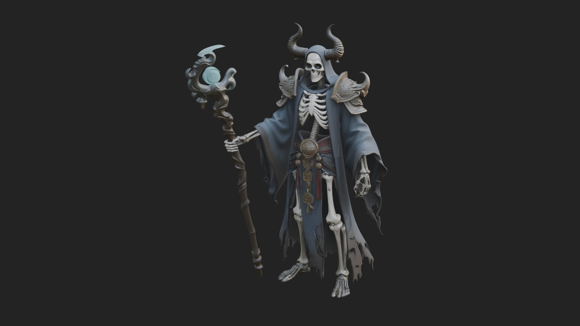 Skeleton Lich Statue Design 7 3D Print Model 3D Model