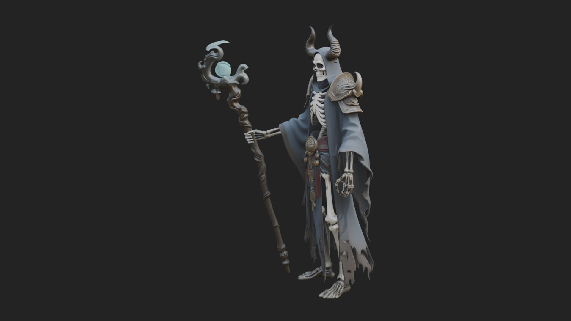 Skeleton Lich Statue Design 7 3D Print Model 3D Model