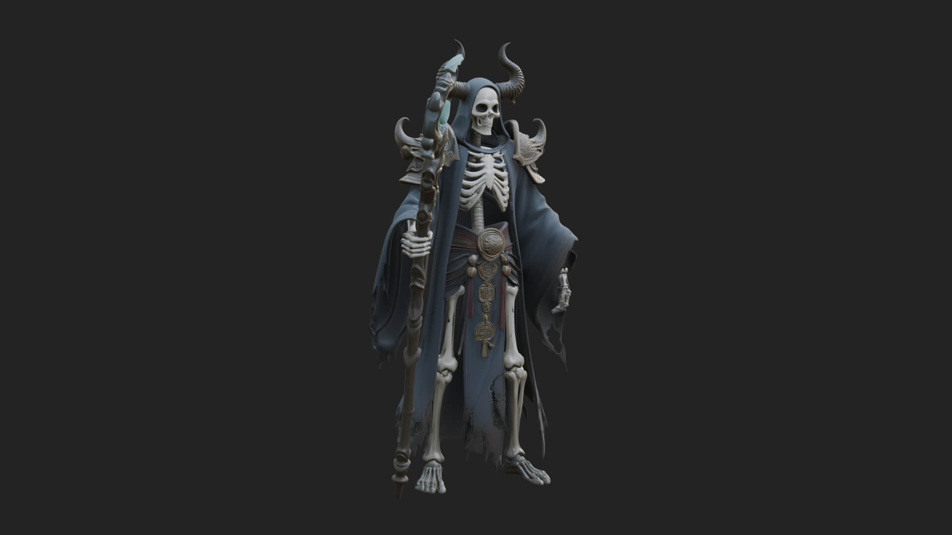 Skeleton Lich Statue Design 7 3D Print Model 3D Model