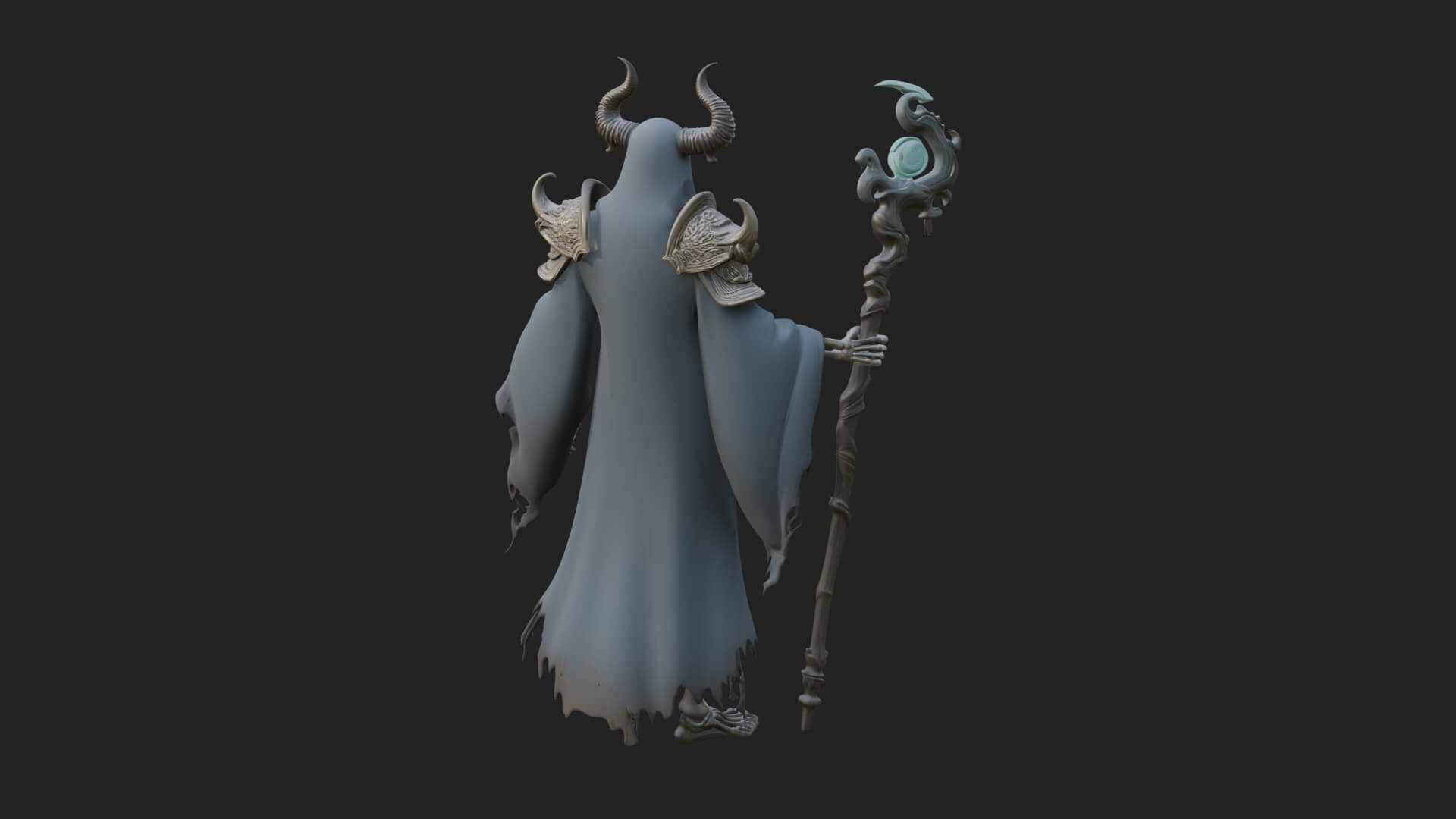 Skeleton Lich Statue Design 7 3D Print Model 3D Model