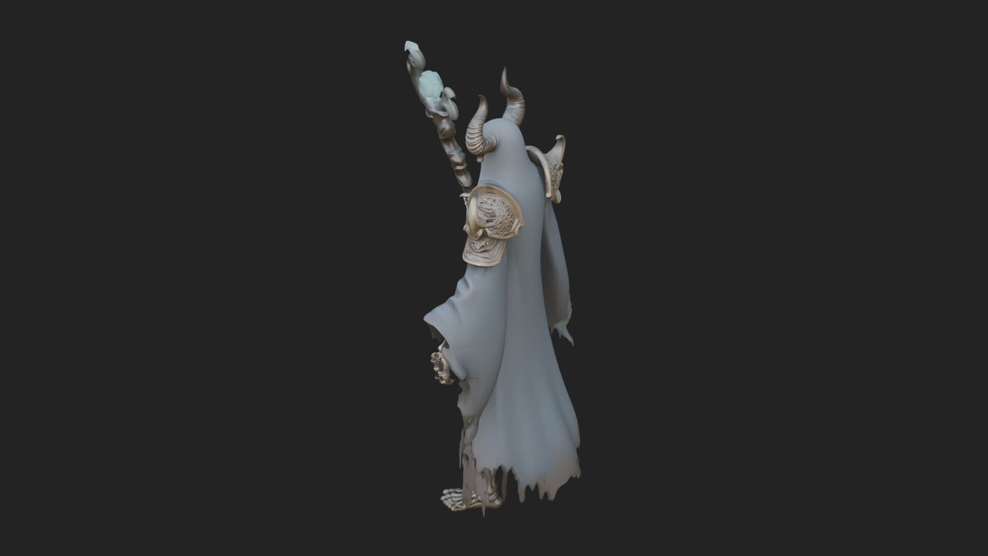 Skeleton Lich Statue Design 7 3D Print Model 3D Model