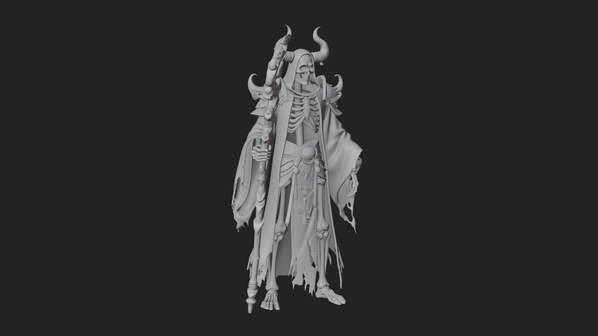 Skeleton Lich Statue Design 7 3D Print Model 3D Model