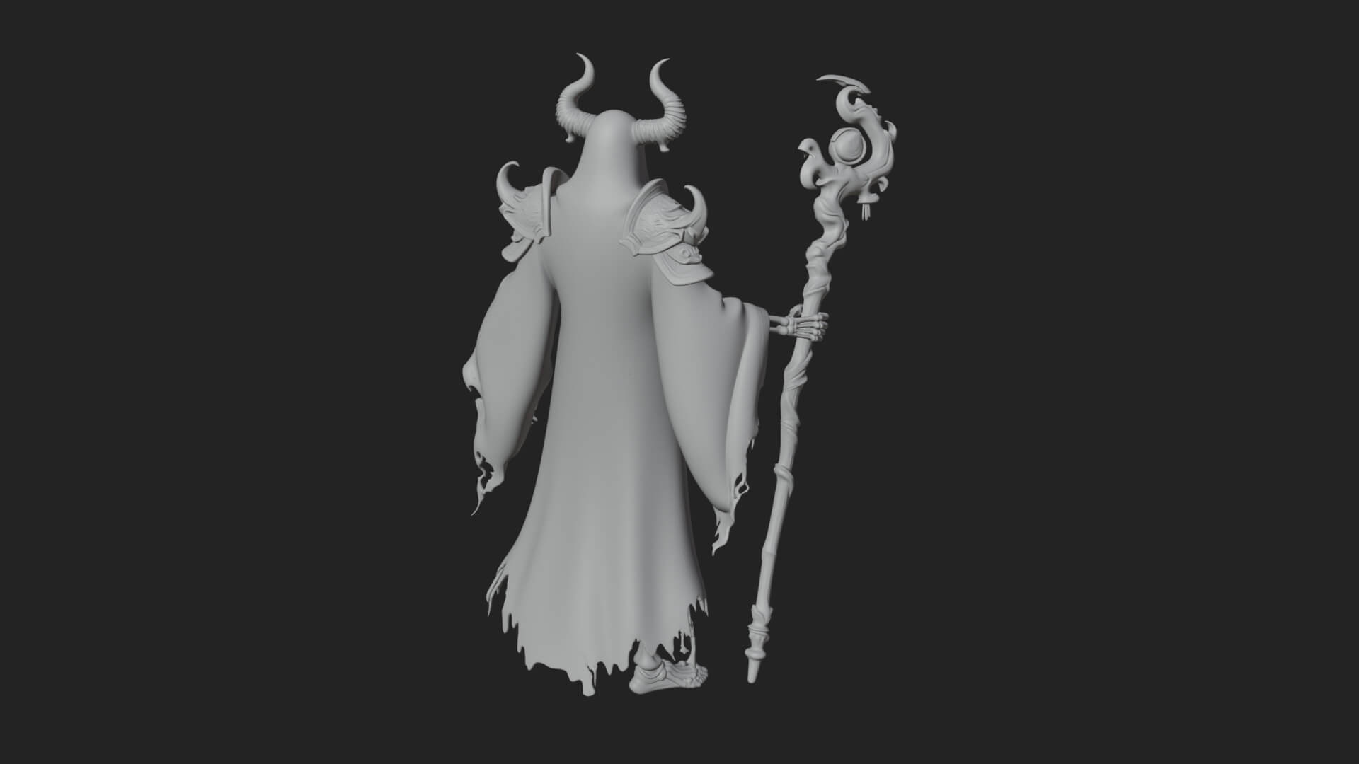 Skeleton Lich Statue Design 7 3D Print Model 3D Model