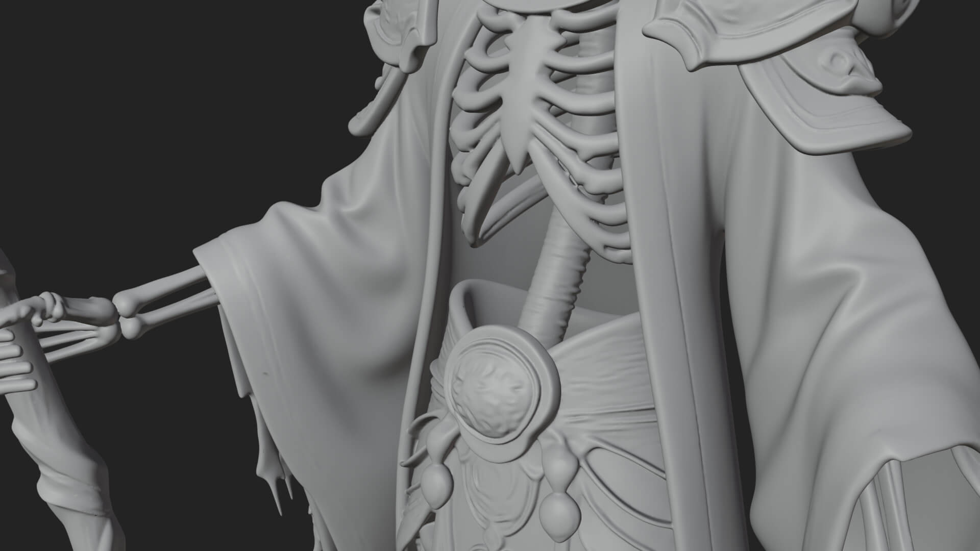 Skeleton Lich Statue Design 7 3D Print Model 3D Model