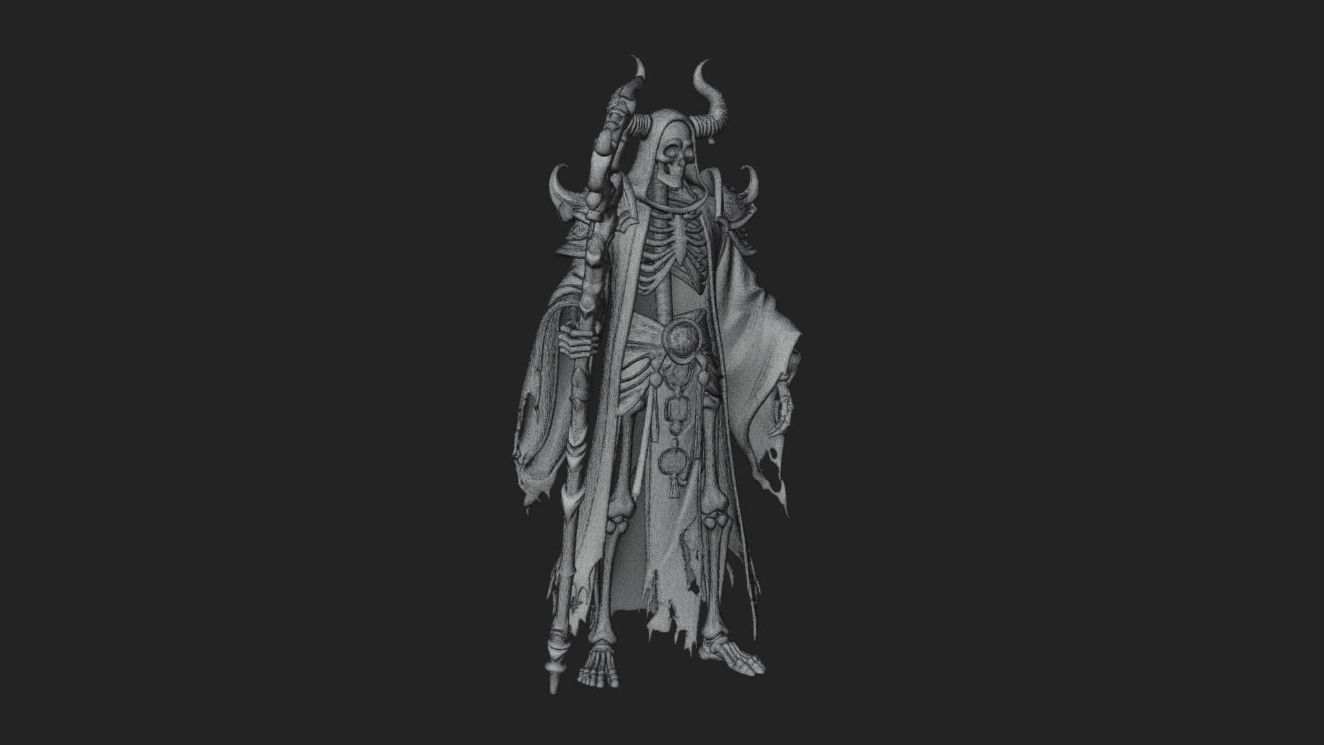 Skeleton Lich Statue Design 7 3D Print Model 3D Model