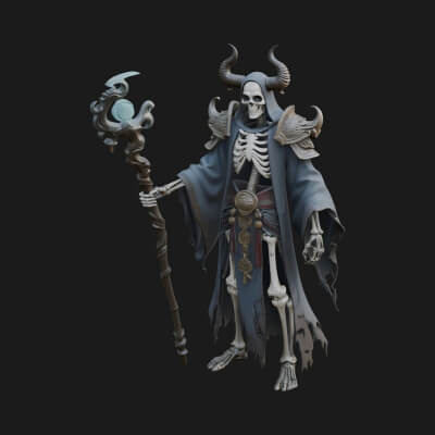 Skeleton Lich Statue Design 7 3D Print Model