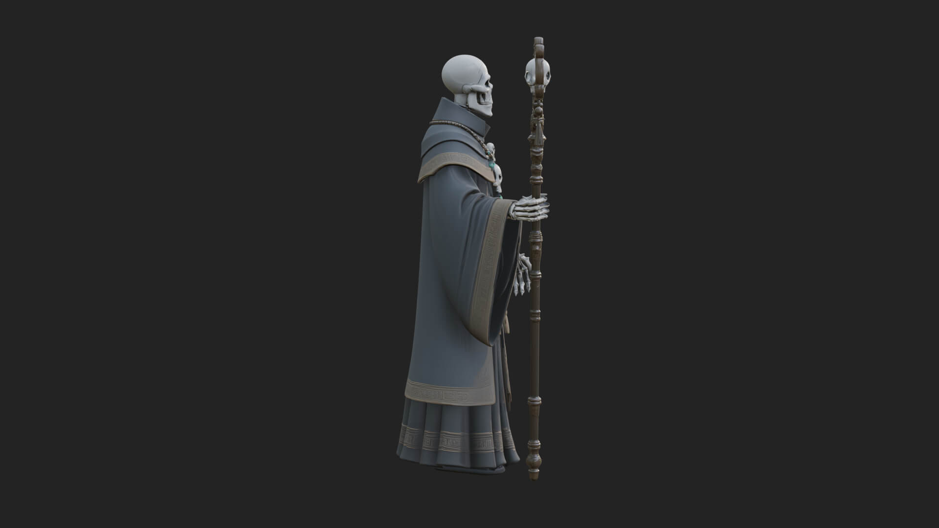 Skeleton Lich Statue Design 8 3D Print Model 3D Model